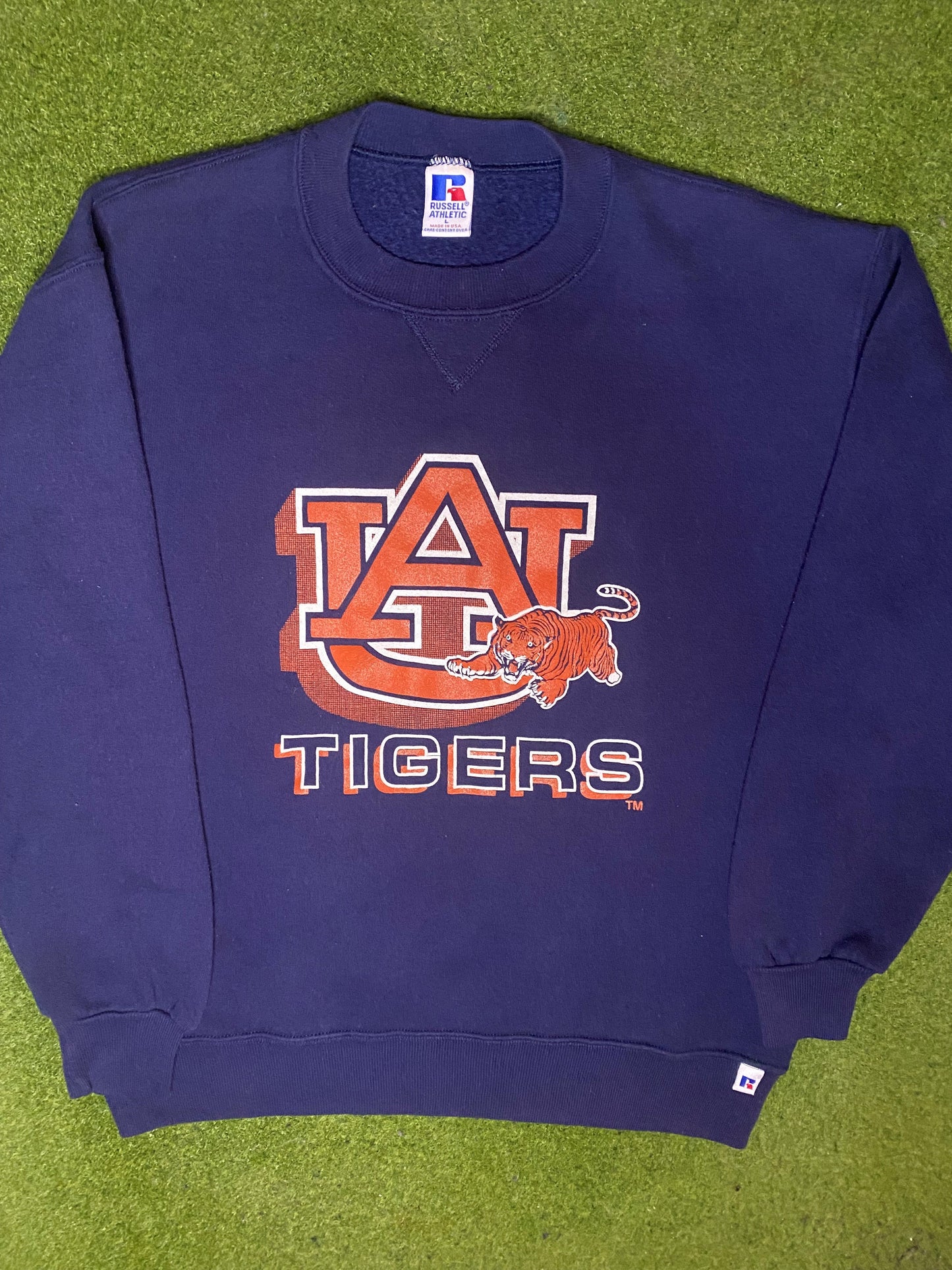 90s Auburn Tigers - Vintage College Crewneck Sweatshirt (Large)