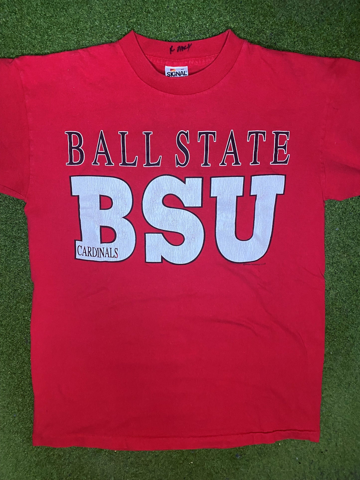 90s Ball State Cardinals - Vintage College T-Shirt (Medium) - Gametime Vintage