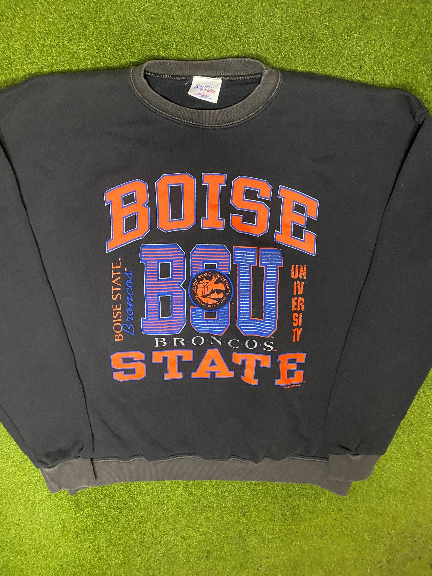 90s Boise State Broncos - Vintage College Sweatshirt (Large) - Gametime Vintage