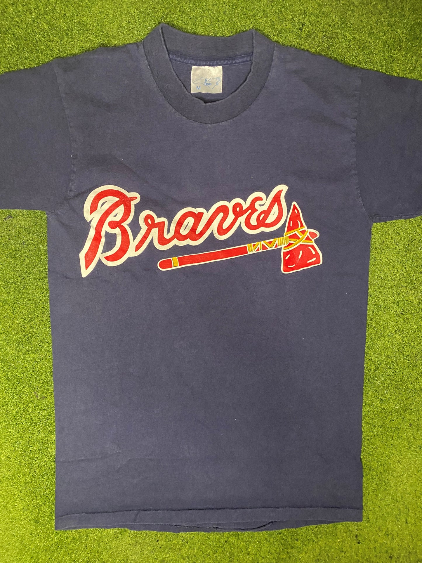 90s Atlanta Braves - Vintage T Shirt (Medium) - Gametime Vintage