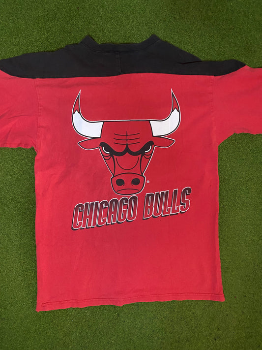 90s Chicago Bulls - Double Sided - Vintage NBA 3/4 Sleeve (XL) - Gametime Vintage