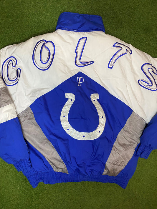 90s Indianapolis Colts - Vintage NFL Winter Jacket (Large) - Gametime Vintage