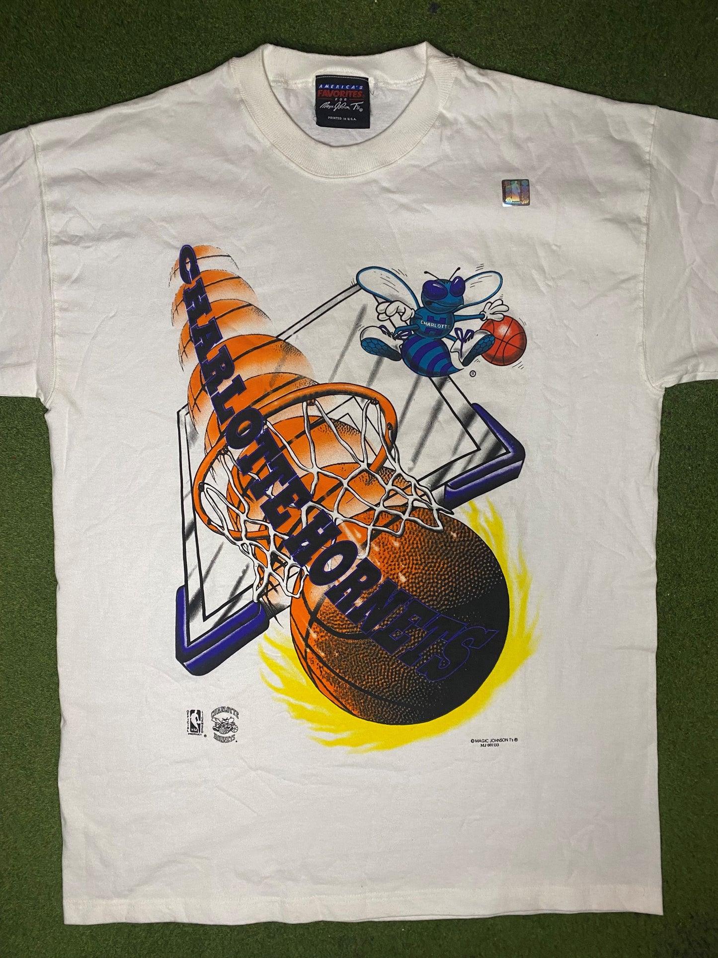90s Charlotte Hornets - Vintage NBA T Shirt (XL) - Gametime Vintage