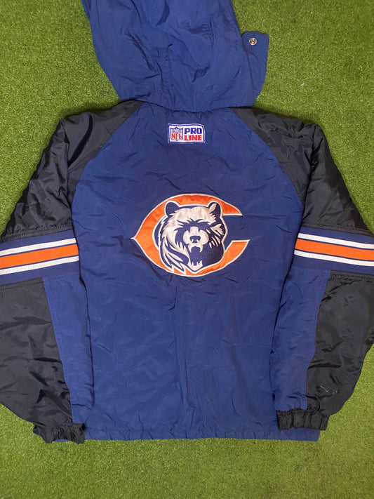 90s Chicago Bears - Vintage NFL Winter Jacket (Youth Large) - Gametime Vintage