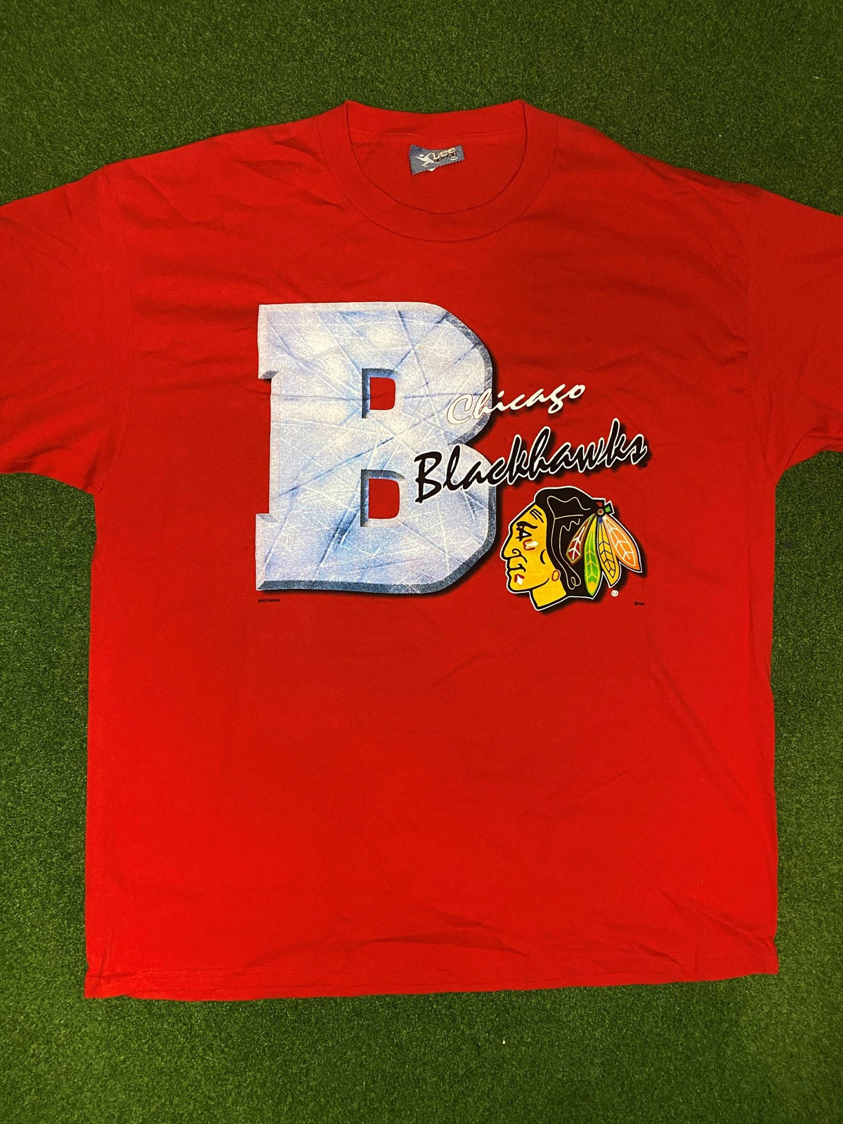 90s Chicago Blackhawks - Big Logo - Vintage NHL Tee Shirt (2XL) - Gametime Vintage