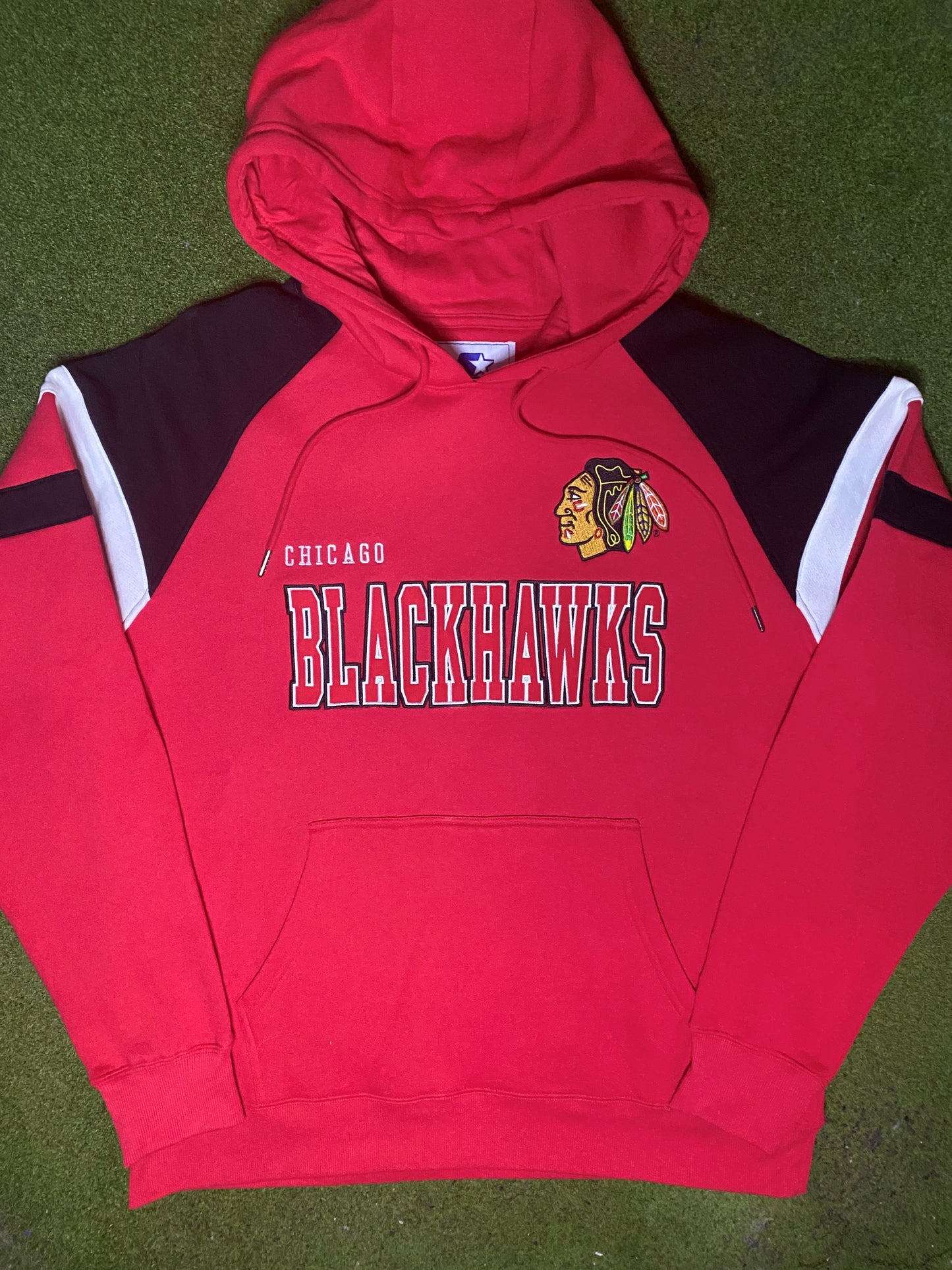 90s Chicago Blackhawks - Vintage NHL Hoodie (XL) - Gametime Vintage