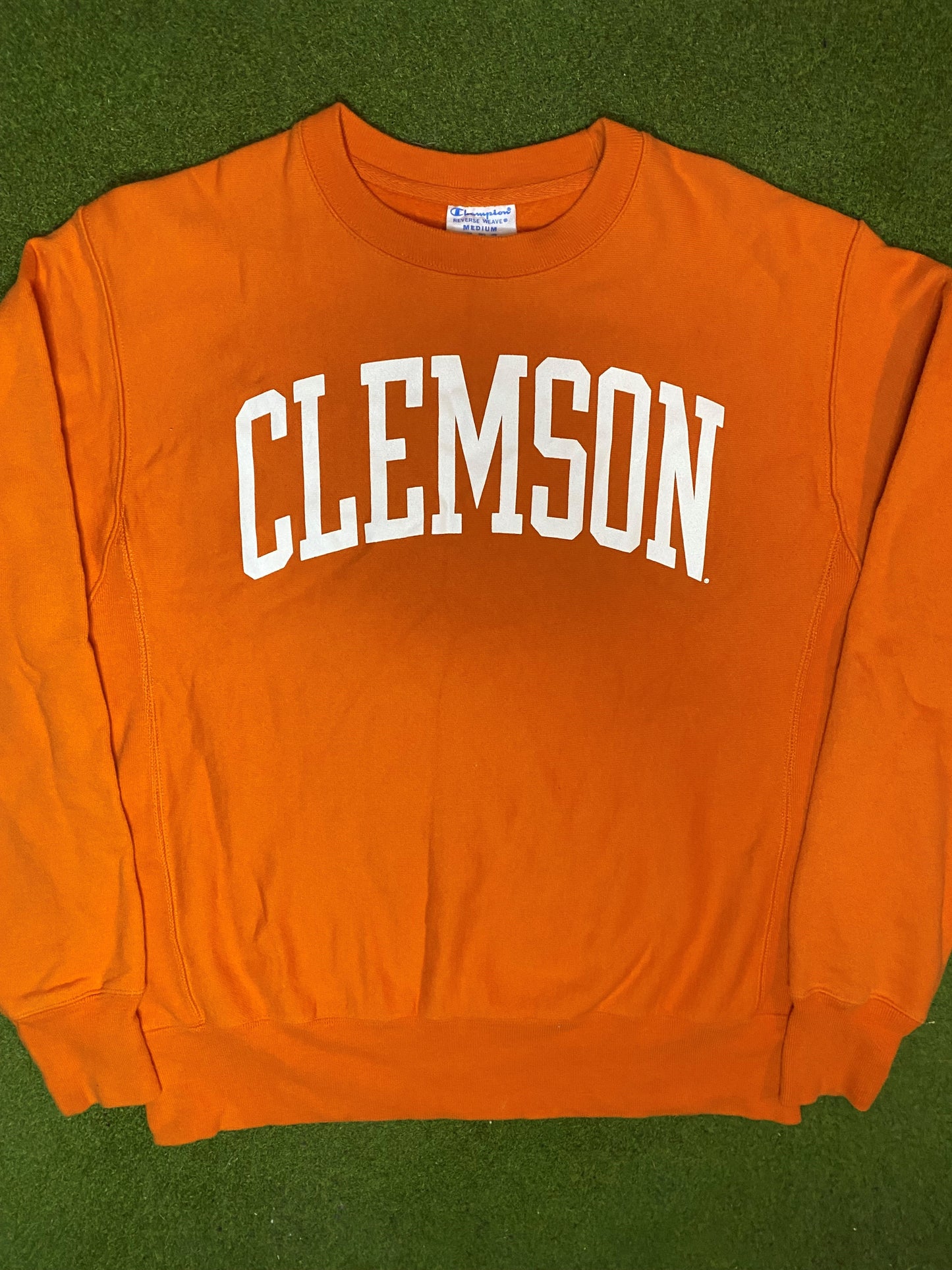 90s Clemson Tigers - Reverse Weave - Vintage College Sweatshirt (Medium) - Gametime Vintage