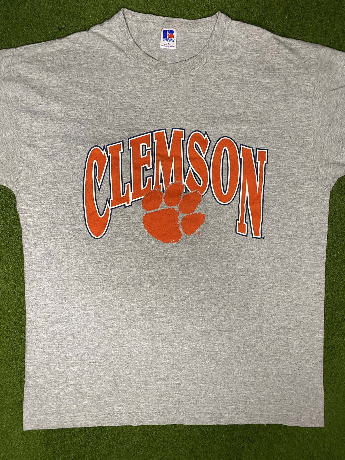 90s Clemson Tigers - Vintage College T Shirt (Large) - Gametime Vintage