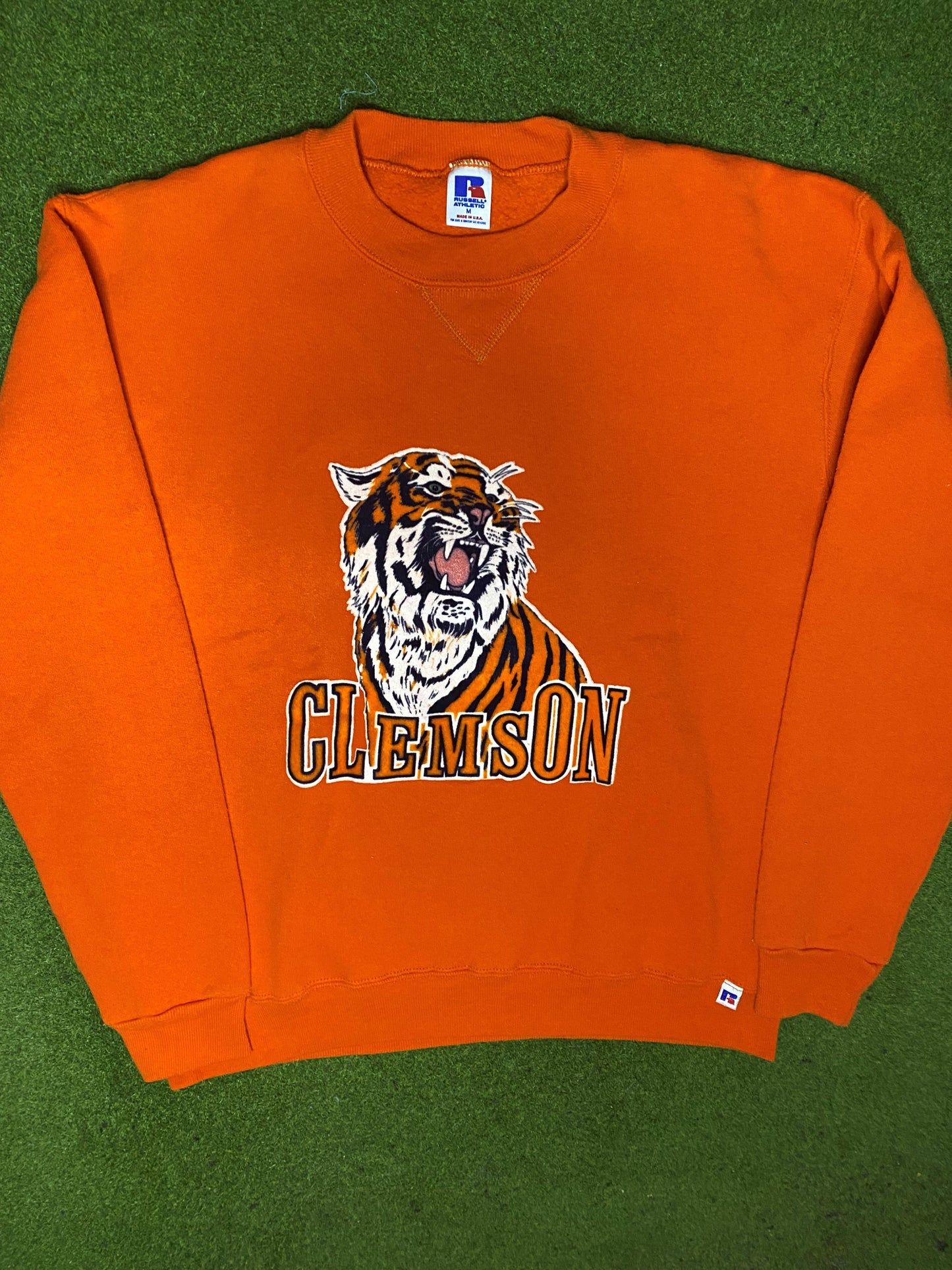 90s Clemson Tigers - Vintage College Sweatsshirt (Medium) - Gametime Vintage