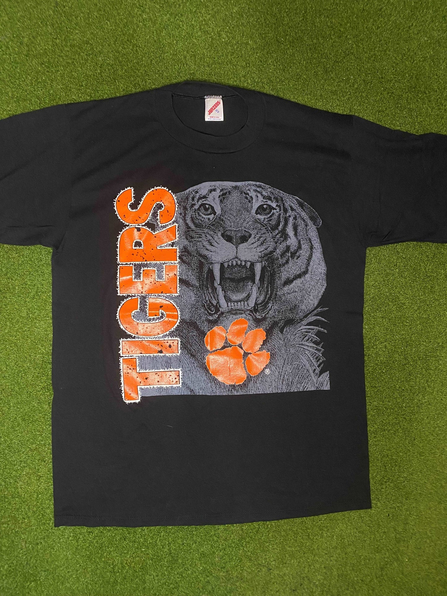 90s Clemson Tigers - Vintage College Tee Shirt (XL) - Gametime Vintage