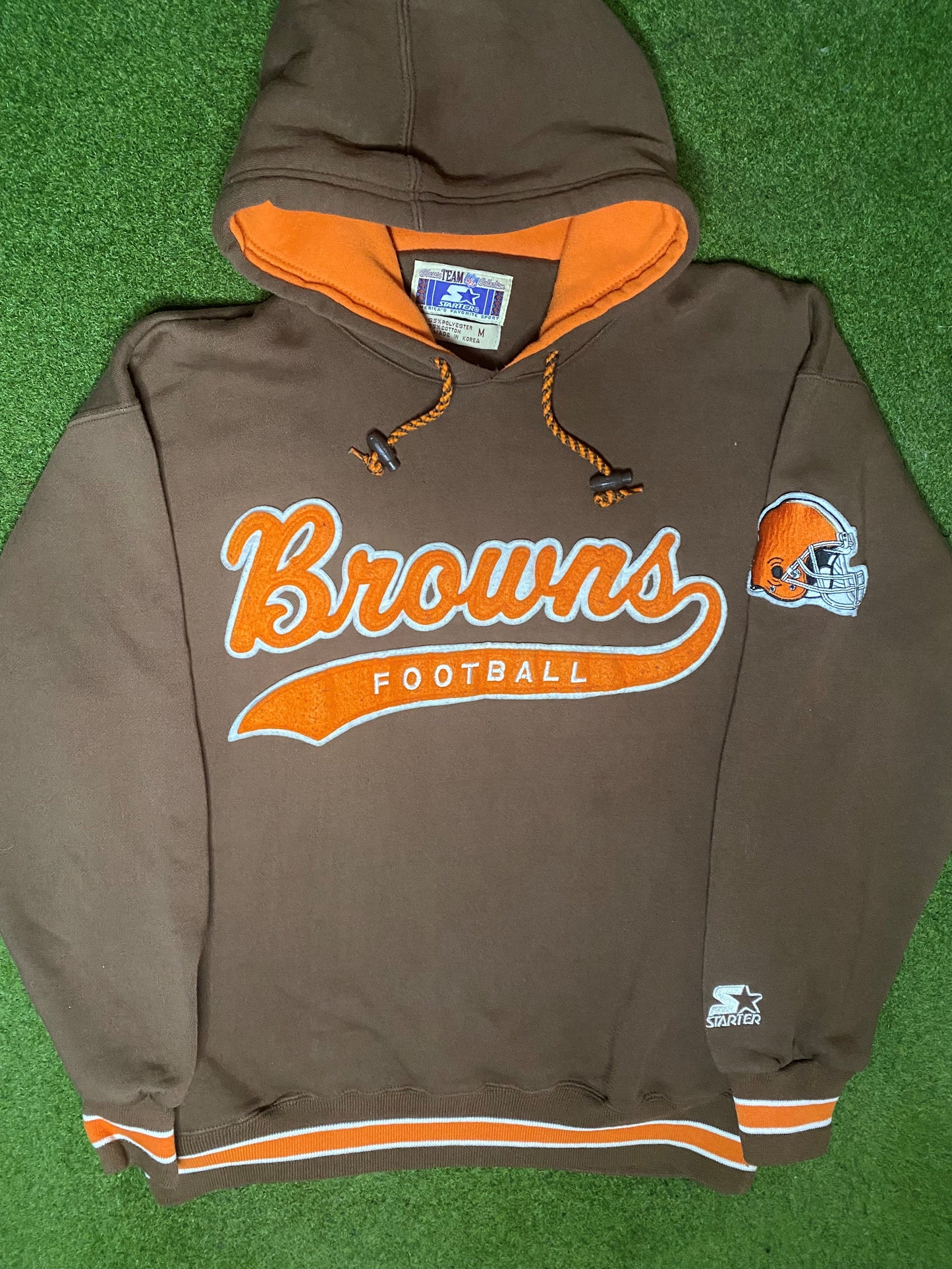 90s Cleveland Browns - Vintage NFL Hoodie (Medium) - Gametime Vintage