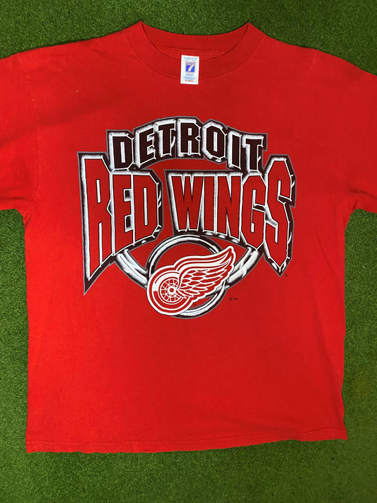 90s Detroit Red Wings - Vintage NHL Tee (XL)
