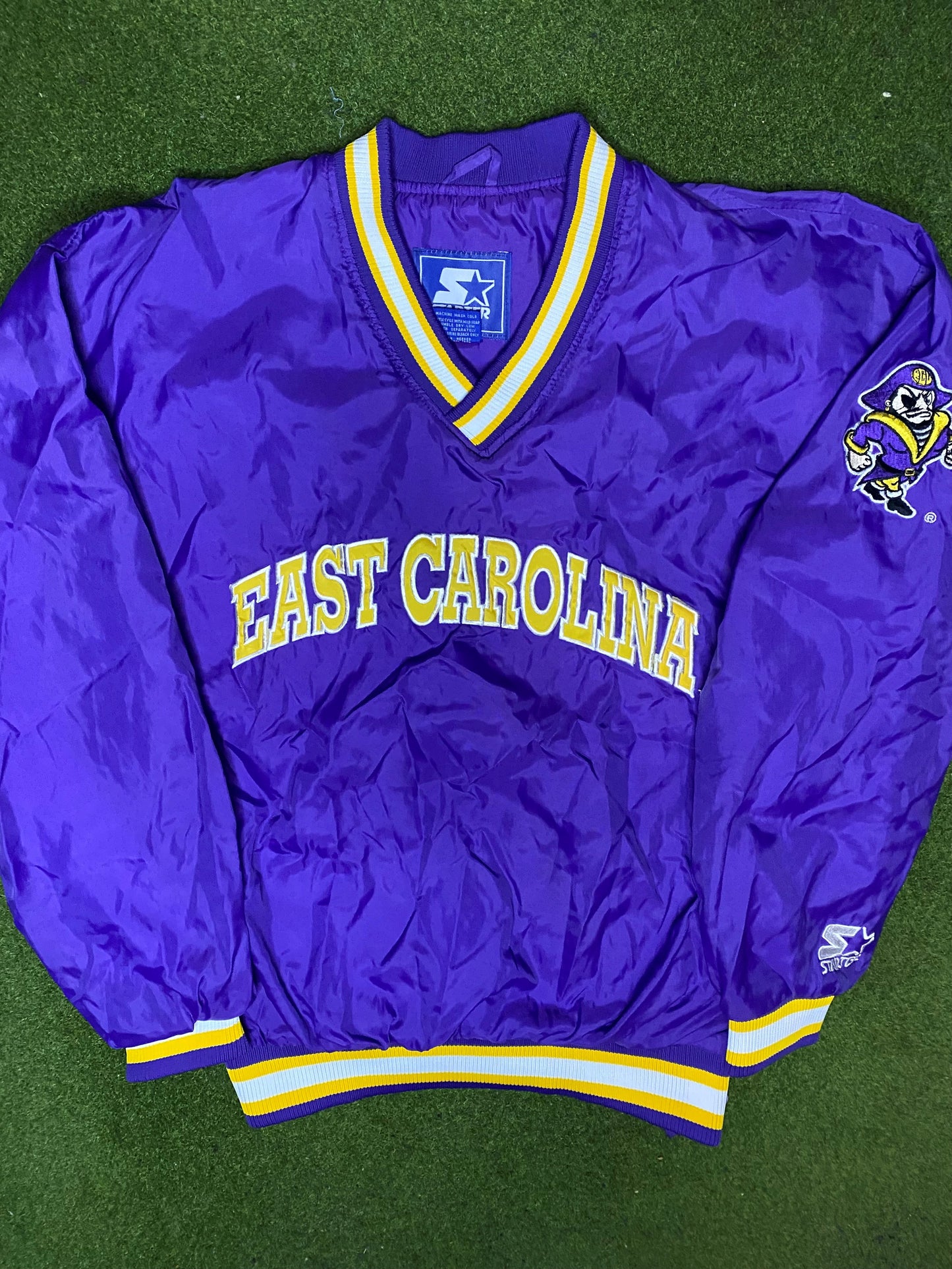 90s East Carolina Pirates - Vintage College Windbreaker (Medium) - Gametime Vintage