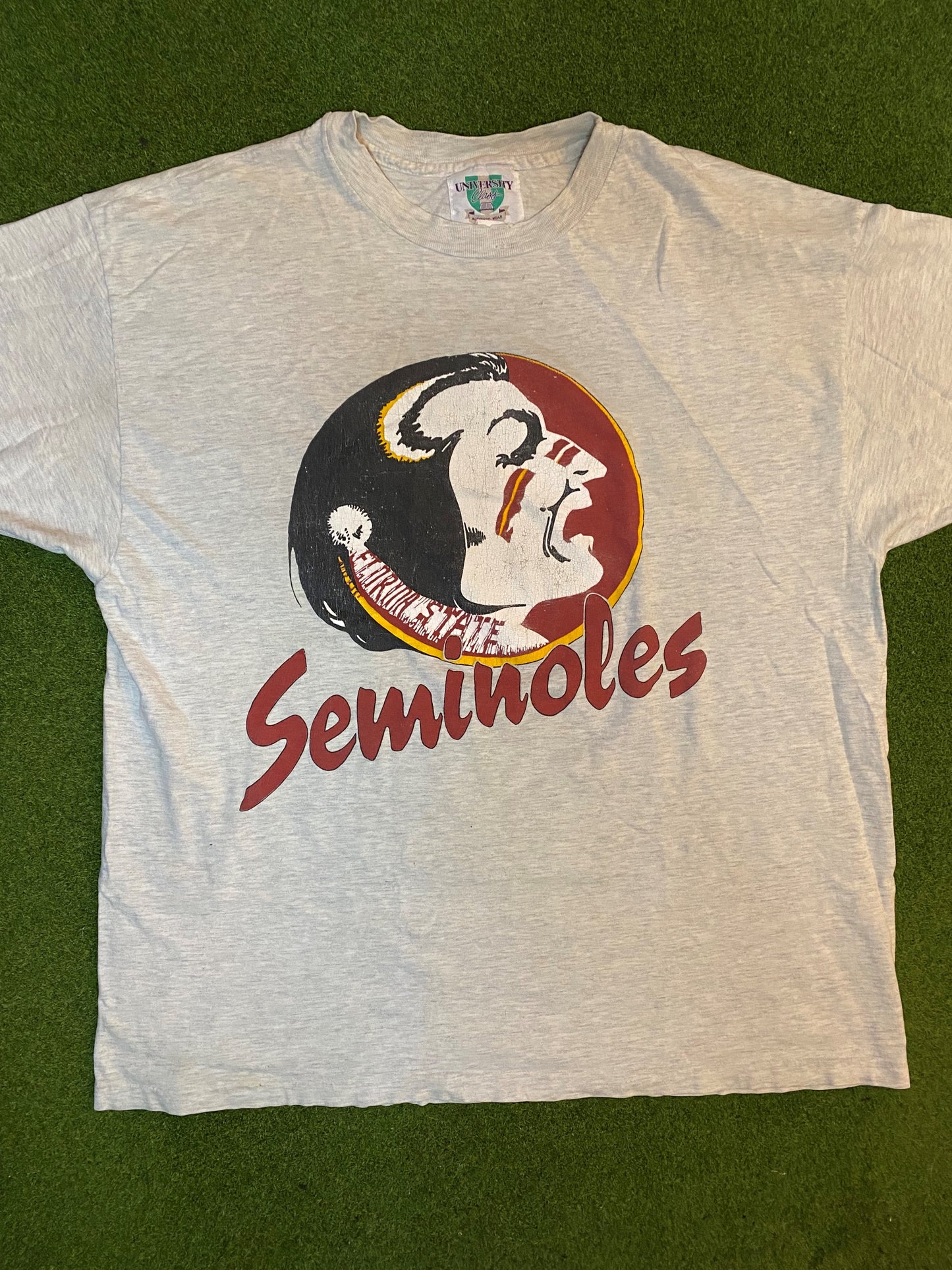 90s Florida State Seminoles - Big Logo - Vintage College T-Shirt (XL) - Gametime Vintage
