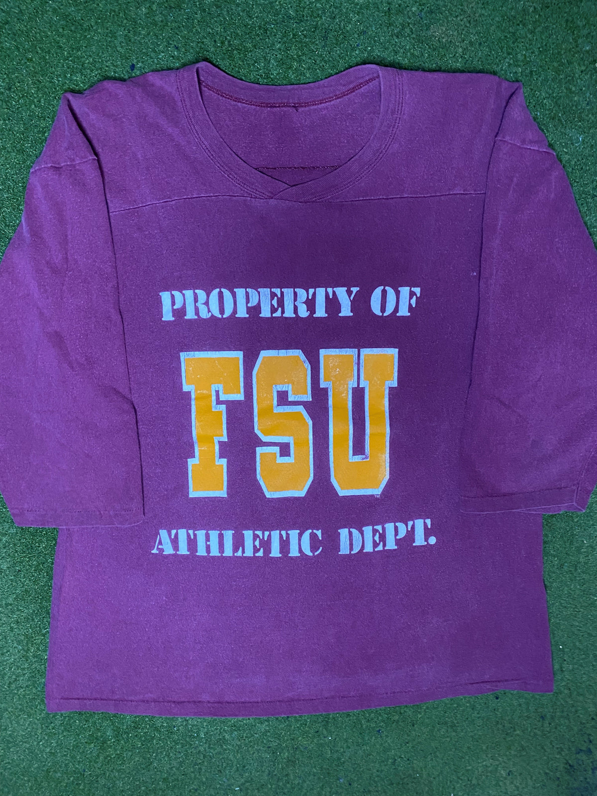 80s FSU Seminoles - Vintage College 3/4 Sleeve (Large) - Gametime Vintage