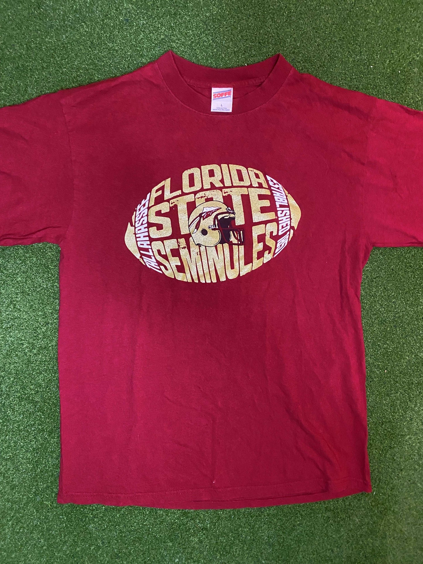 90s Florida State - Vintage College Football Tee Shirt (Large) - Gametime Vintage