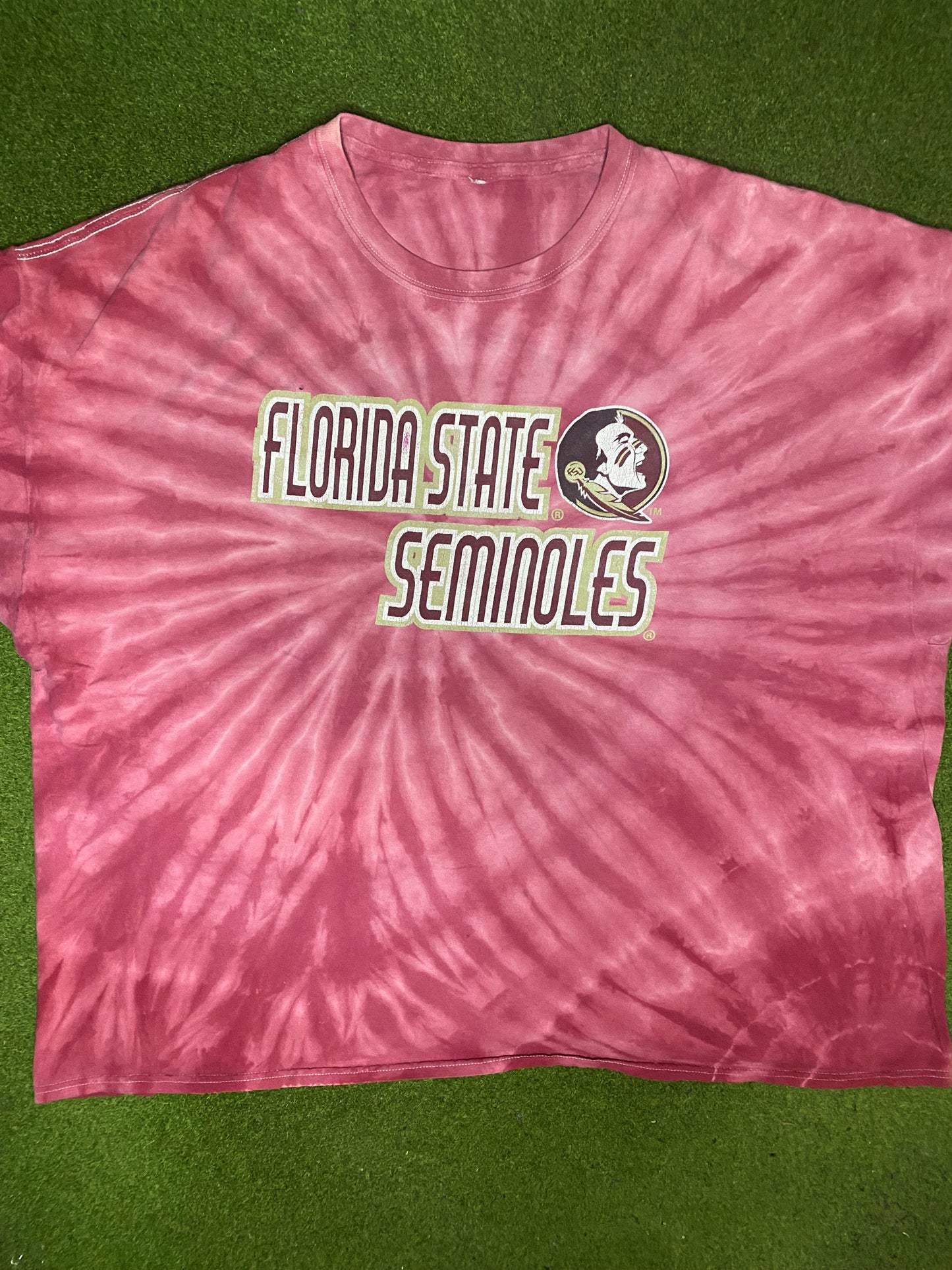 90s Florida State Seminoles - Tie Dye - Vintage College T-Shirt (2XL) - Gametime Vintage