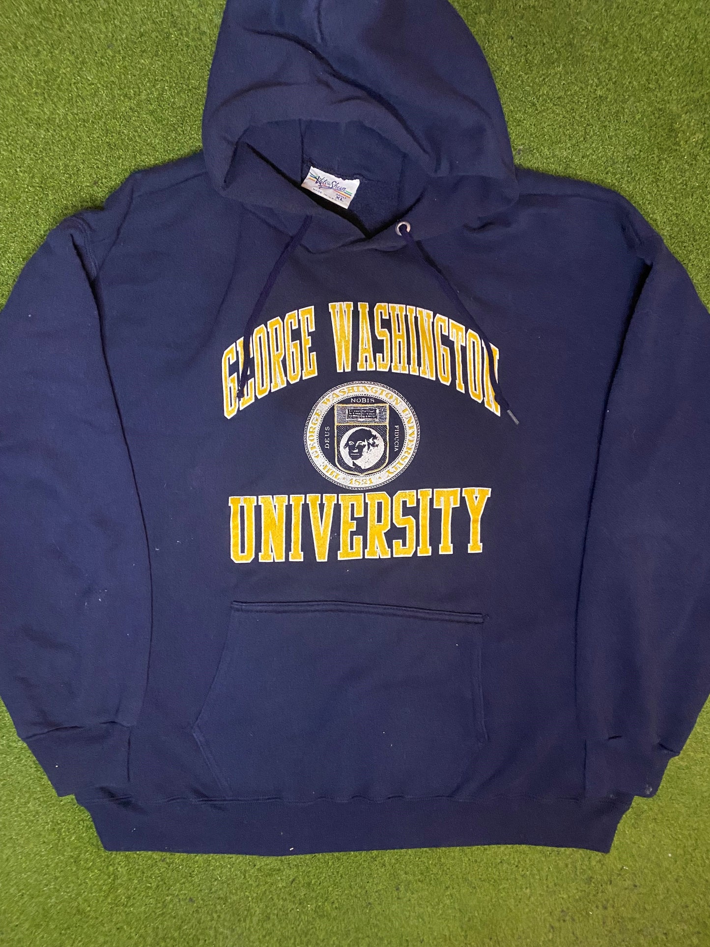 90s George Washington Revolutionaries - Vintage University Hoodie (XL) - Gametime Vintage