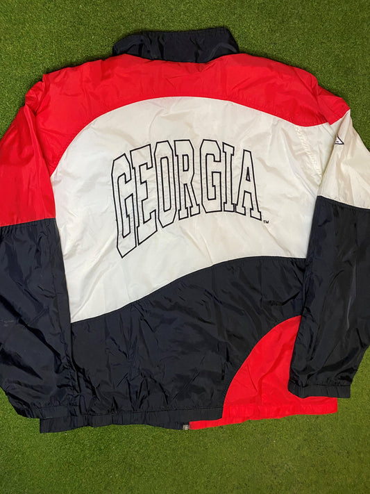 90s Georgia Bulldogs - Vintage College Windbreaker (XL) - Gametime Vintage