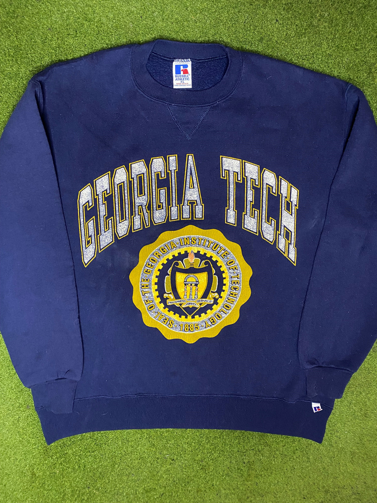 90s Georgia Tech Yellow Jackets - Vintage College Sweatshirt (XL) - Gametime Vintage