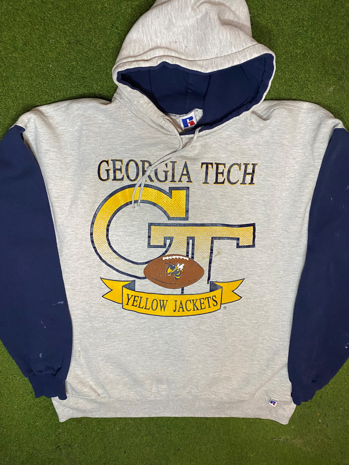 90s Georgia Tech Yellow Jackets - Vintage College Football Hoodie (2XL) - Gametime Vintage