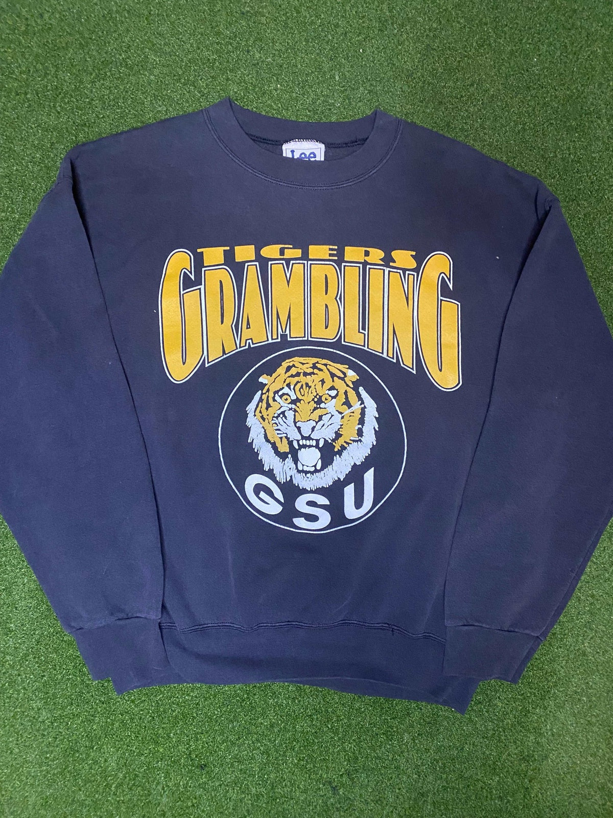 90s Grambling State Tigers - Big Logo - Vintage HBCU Crewneck (Large) - Gametime Vintage