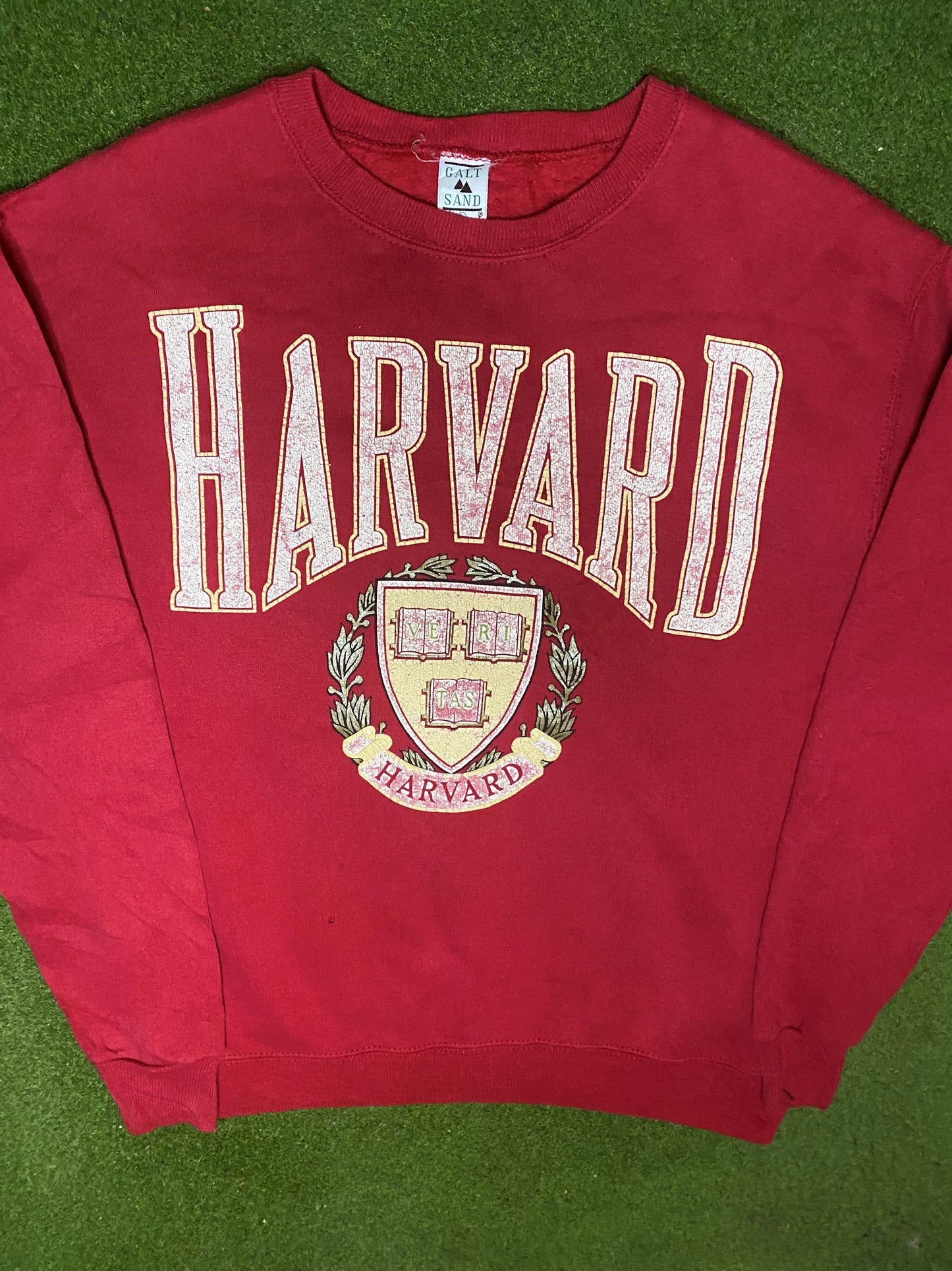 90s Harvard Crimson - Vintage Ivy League Sweatshirt (Large) - Gametime Vintage
