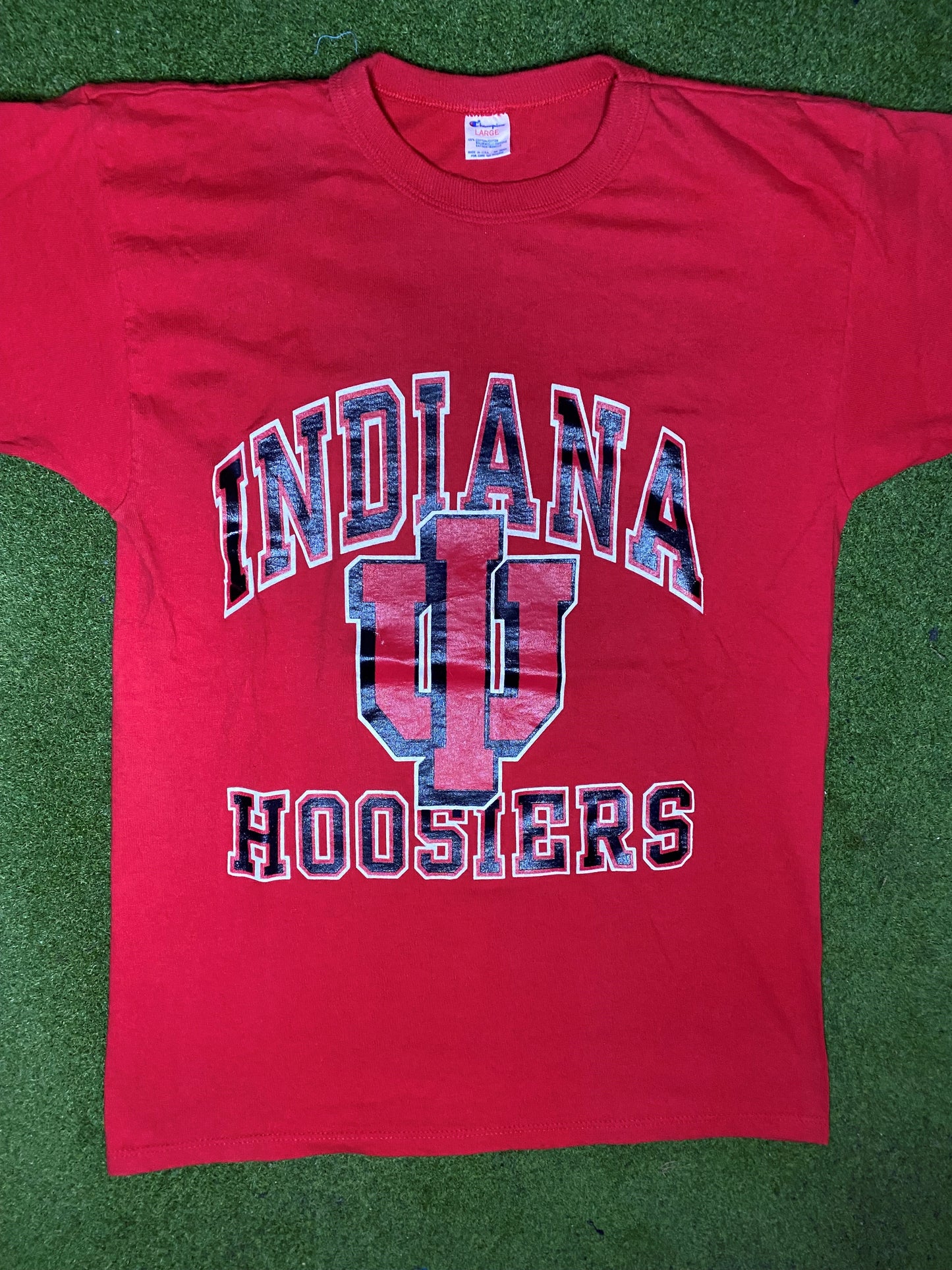 80s Indiana Hoosiers - Vintage College T-Shirt (Large) - Gametime Vintage