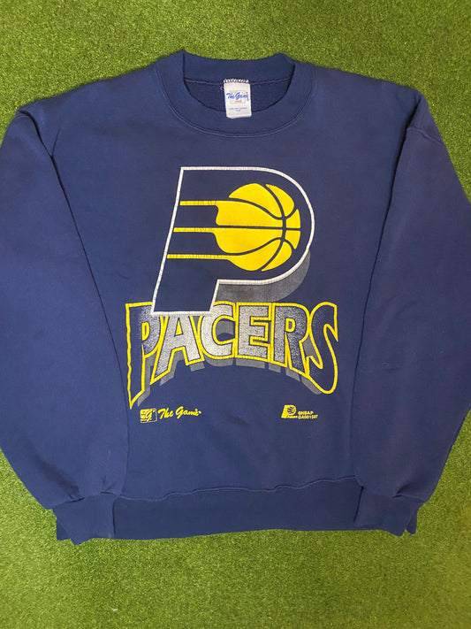 90s Indiana Pacers - Vintage NBA Crewneck Sweatshirt (Large)