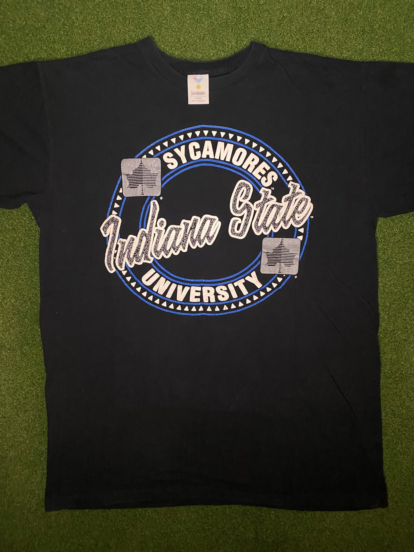 90s Indiana State Sycamores - Vintage University T Shirt (XL)