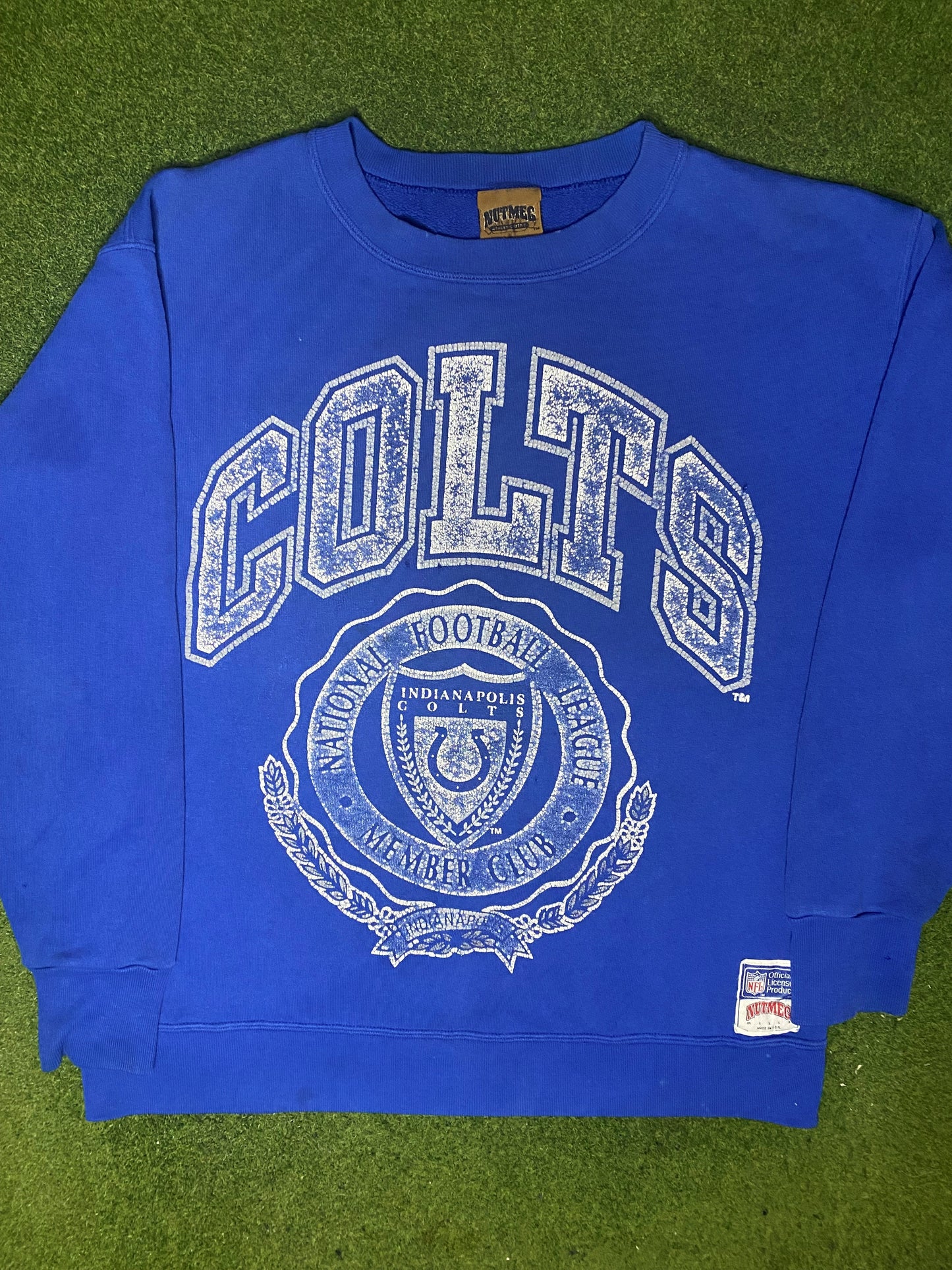 Sudadera vintage de cuello redondo de los Indianapolis Colts de los 90 - NFL (Talla Grande)