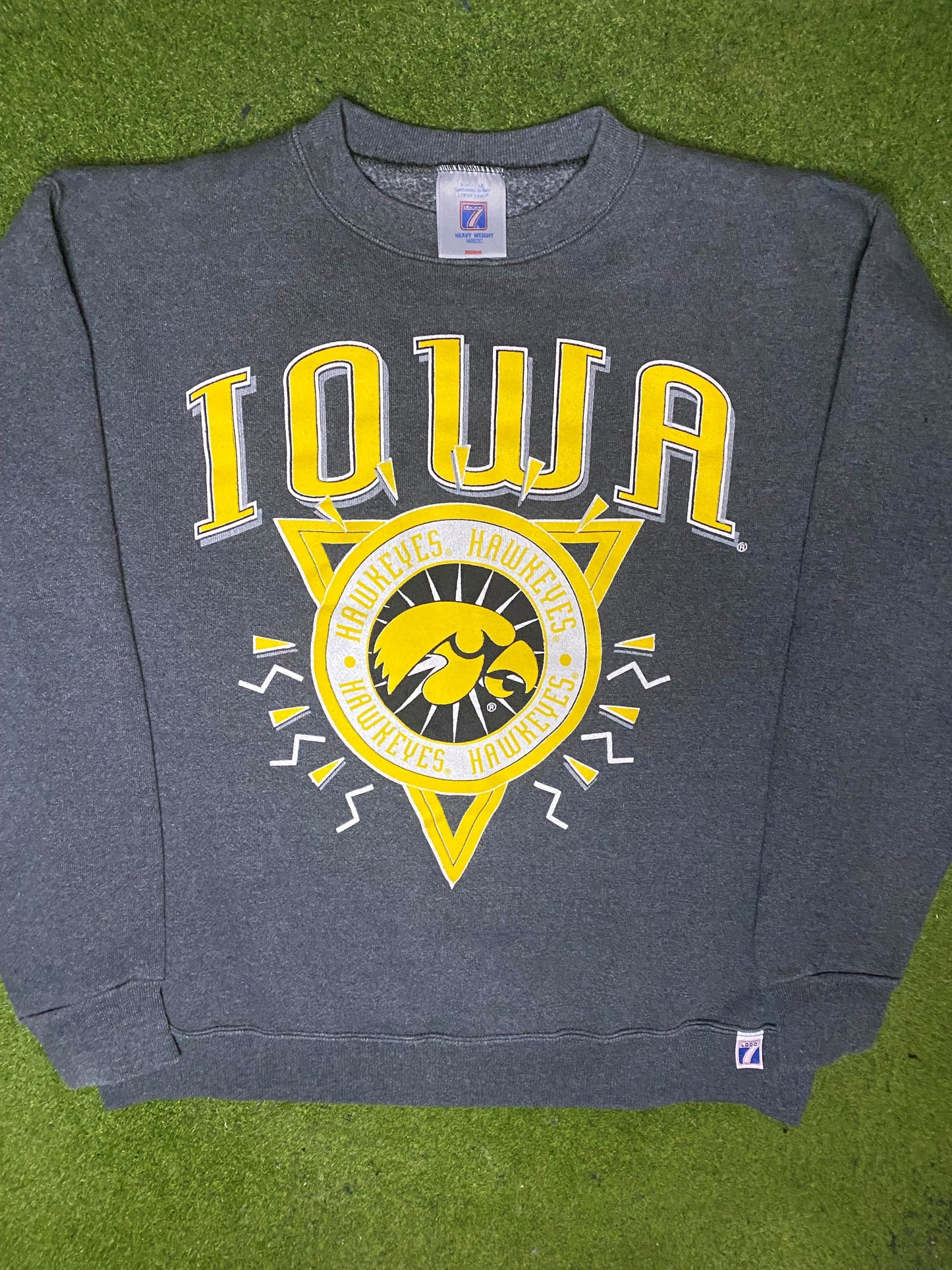 90s Iowa Hawkeyes - Vintage College Sweatshirt (Medium) - Gametime Vintage