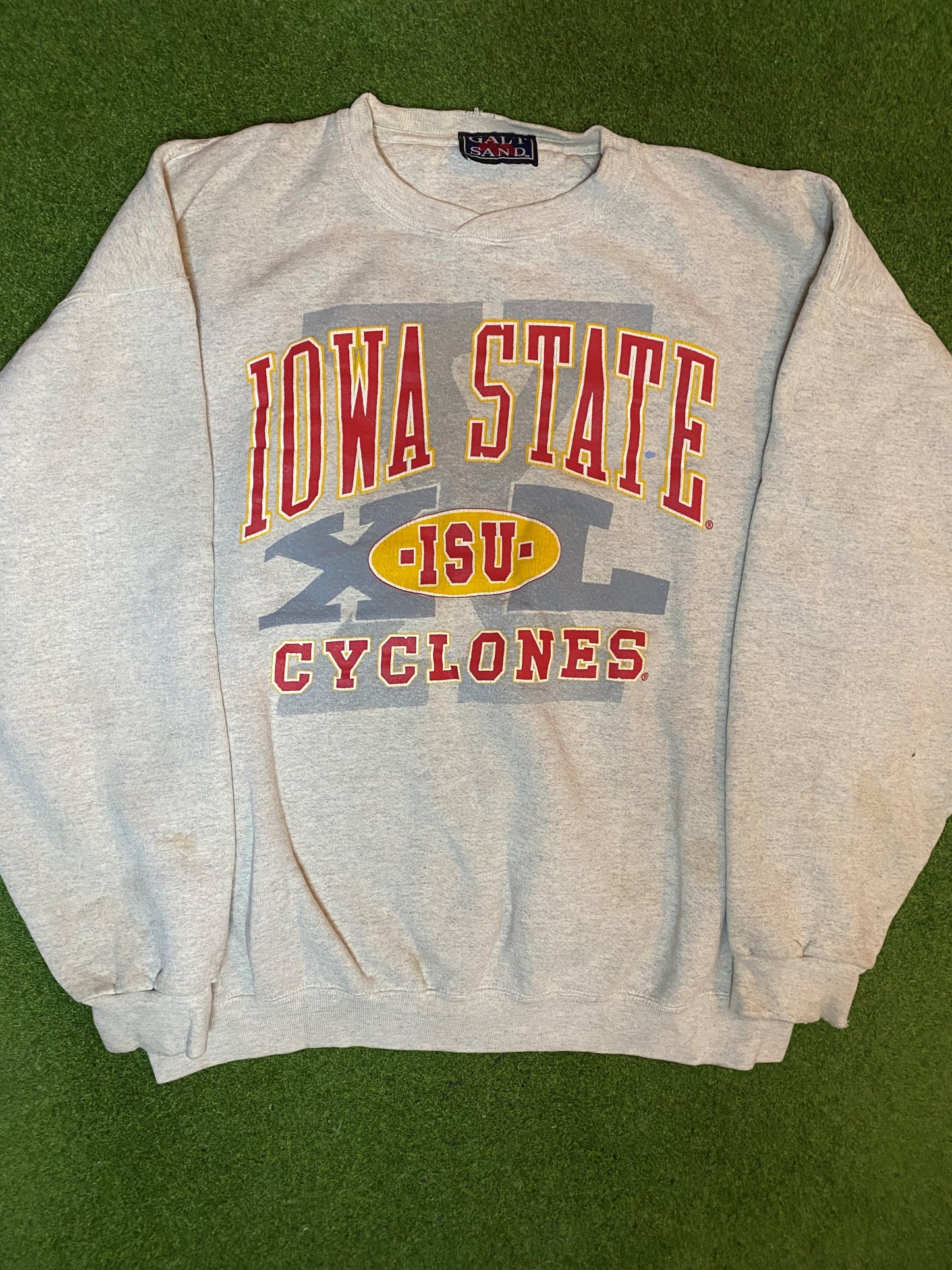 90s Iowa State Cyclones - Vintage College Crewneck Sweatshirt (XL) - Gametime Vintage