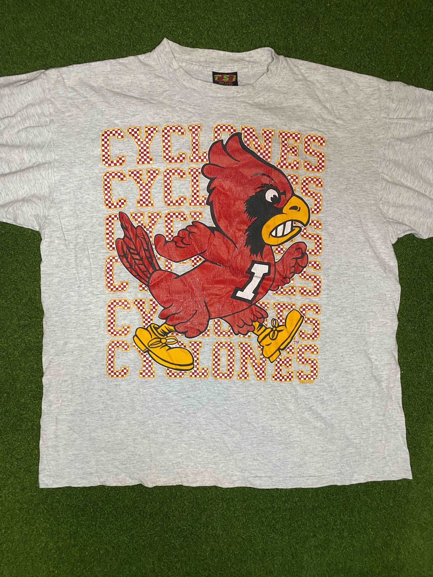 90s Iowa State Cyclones - Big Logo - Vintage College Tee Shirt (XL) - Gametime Vintage
