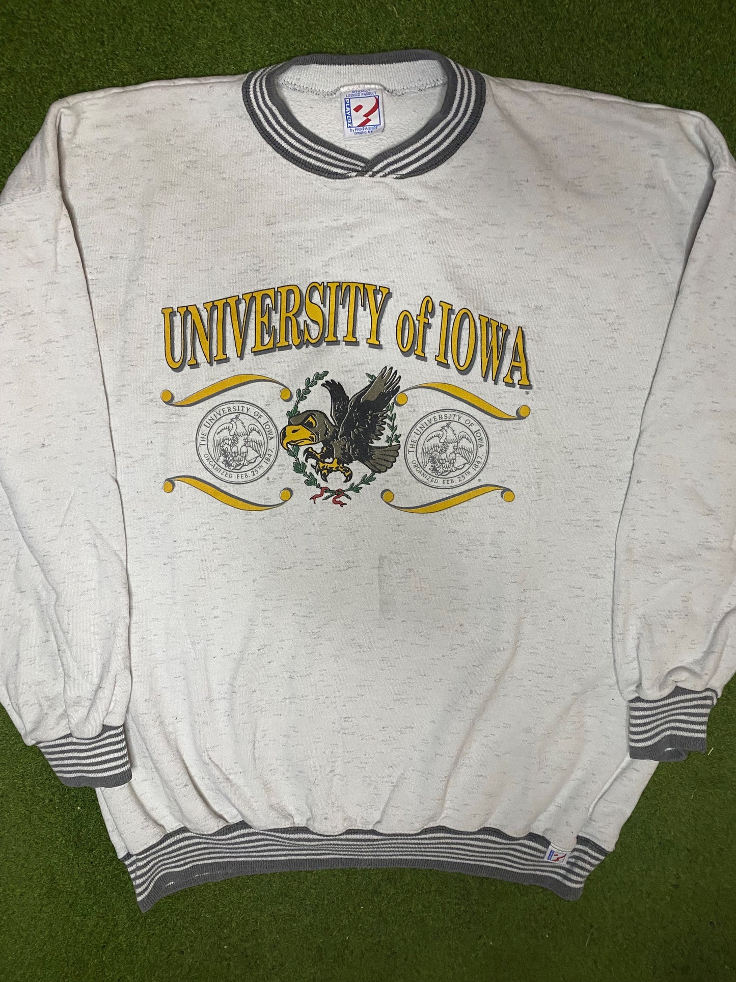 90s Iowa Hawkeyes - Vintage University Sweatshirt (2XL) - Gametime Vintage