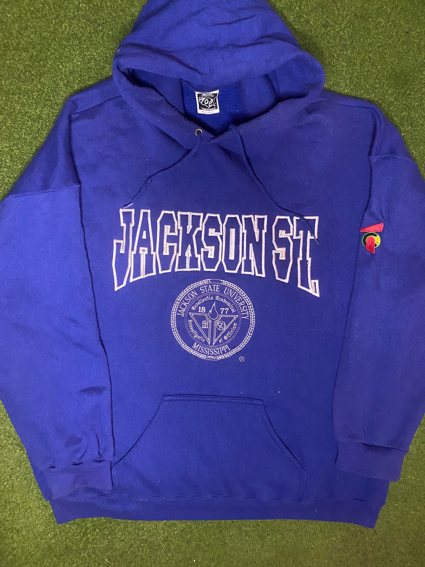 90s Jackson State Tigers - Vintage HBCU Hoodie (2XL) - Gametime Vintage