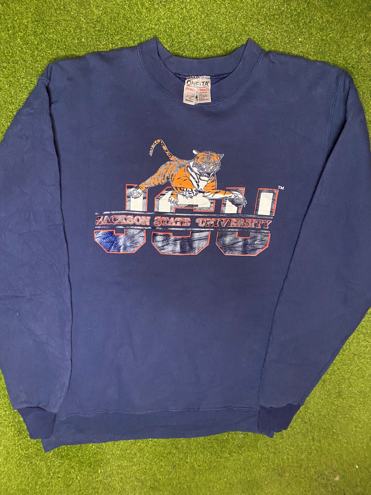 90s Jackson State Tigers - Vintage HBCU Sweatshirt (Medium) - Gametime Vintage
