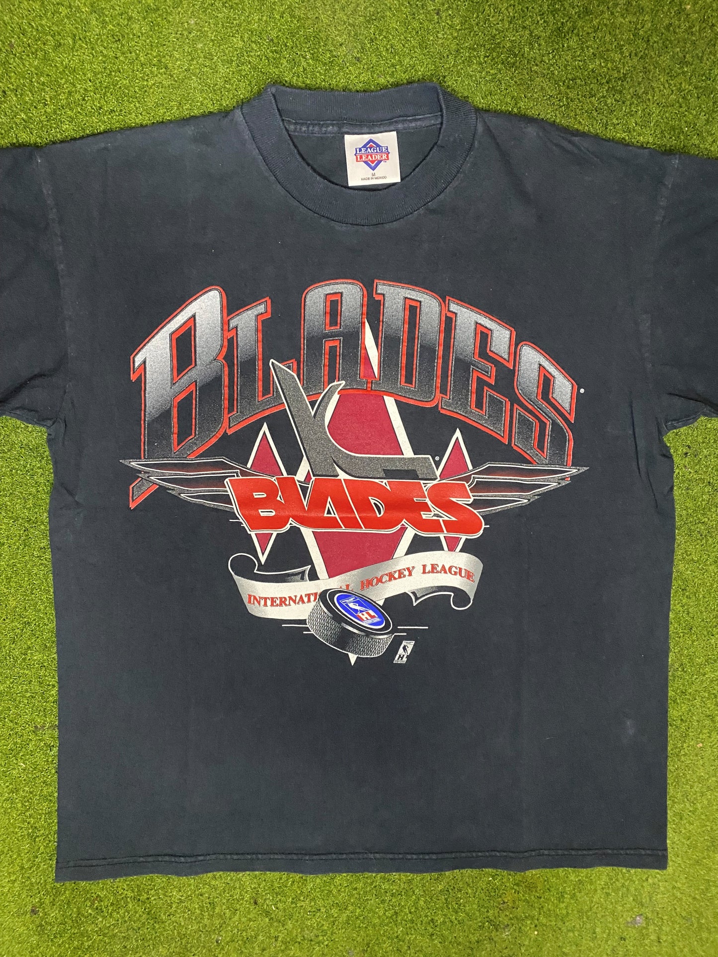 90s Kansas City Blades - Vintage IHL T-Shirt (Medium) - Gametime Vintage