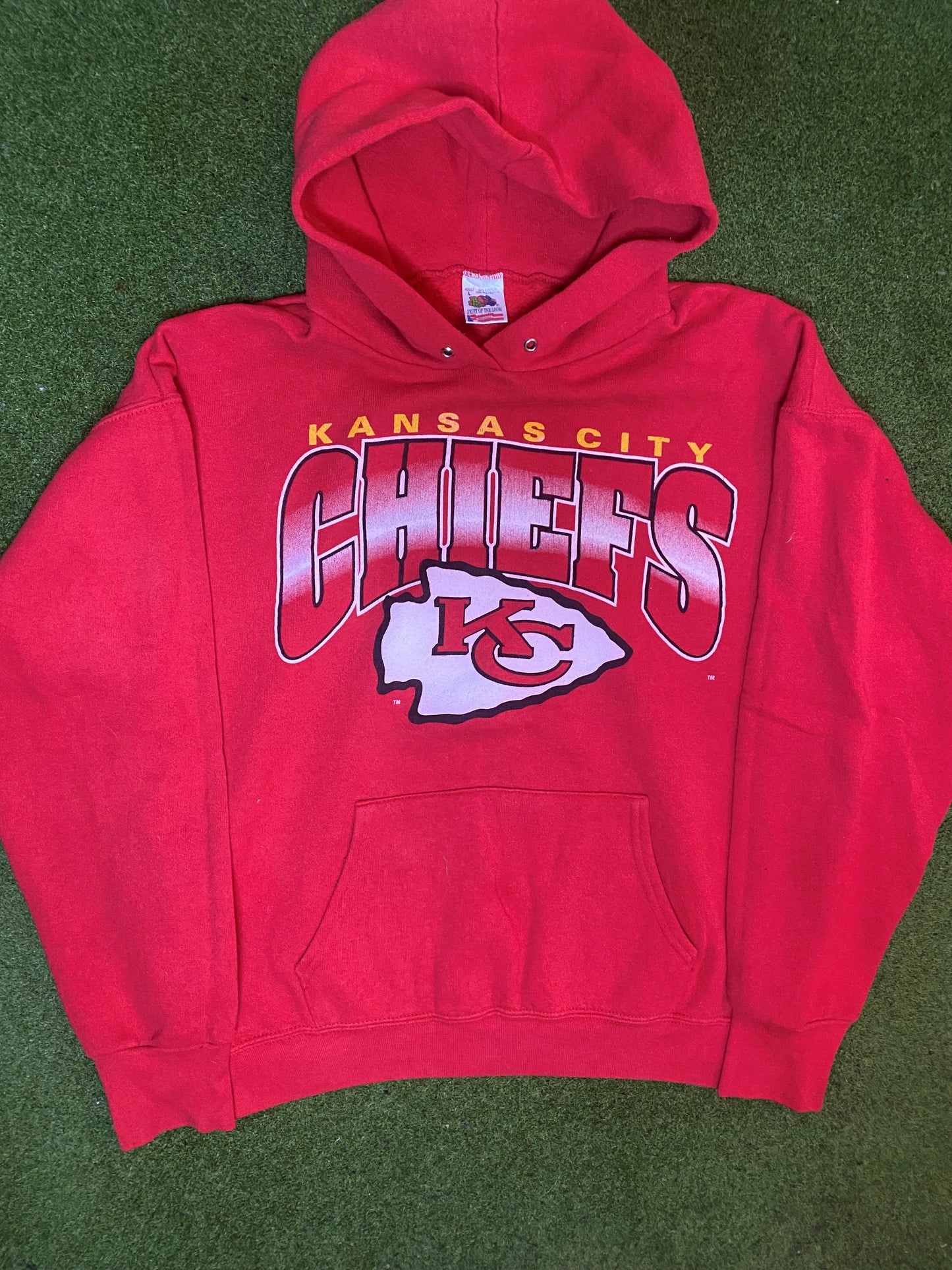 90s Kanas City Chiefs - Vintage NFL Hoodie (Large) - Gametime Vintage