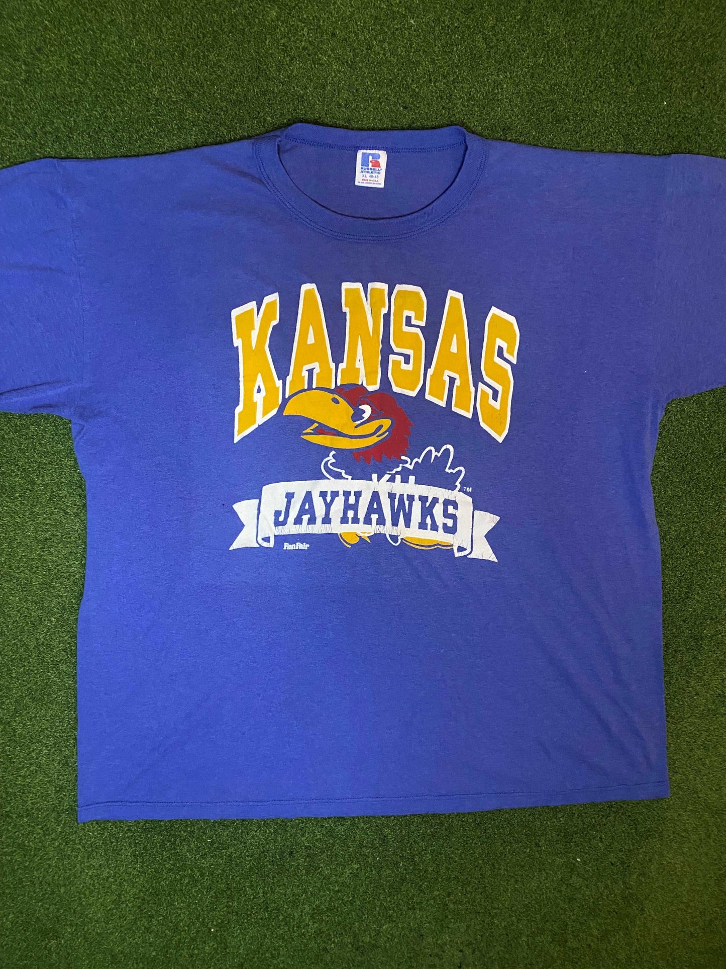 90s Kansas Jayhawks - Vintage College Tee Shirt (XL) - Gametime Vintage