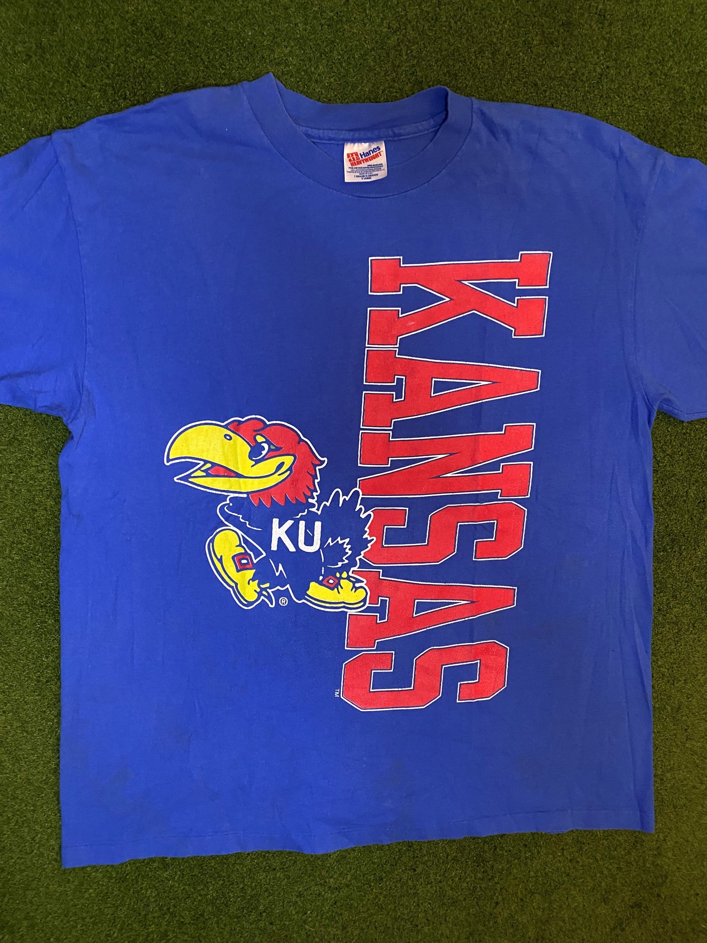 90s Kansas Jayhawks - Vintage College T-Shirt (XL) - Gametime Vintage