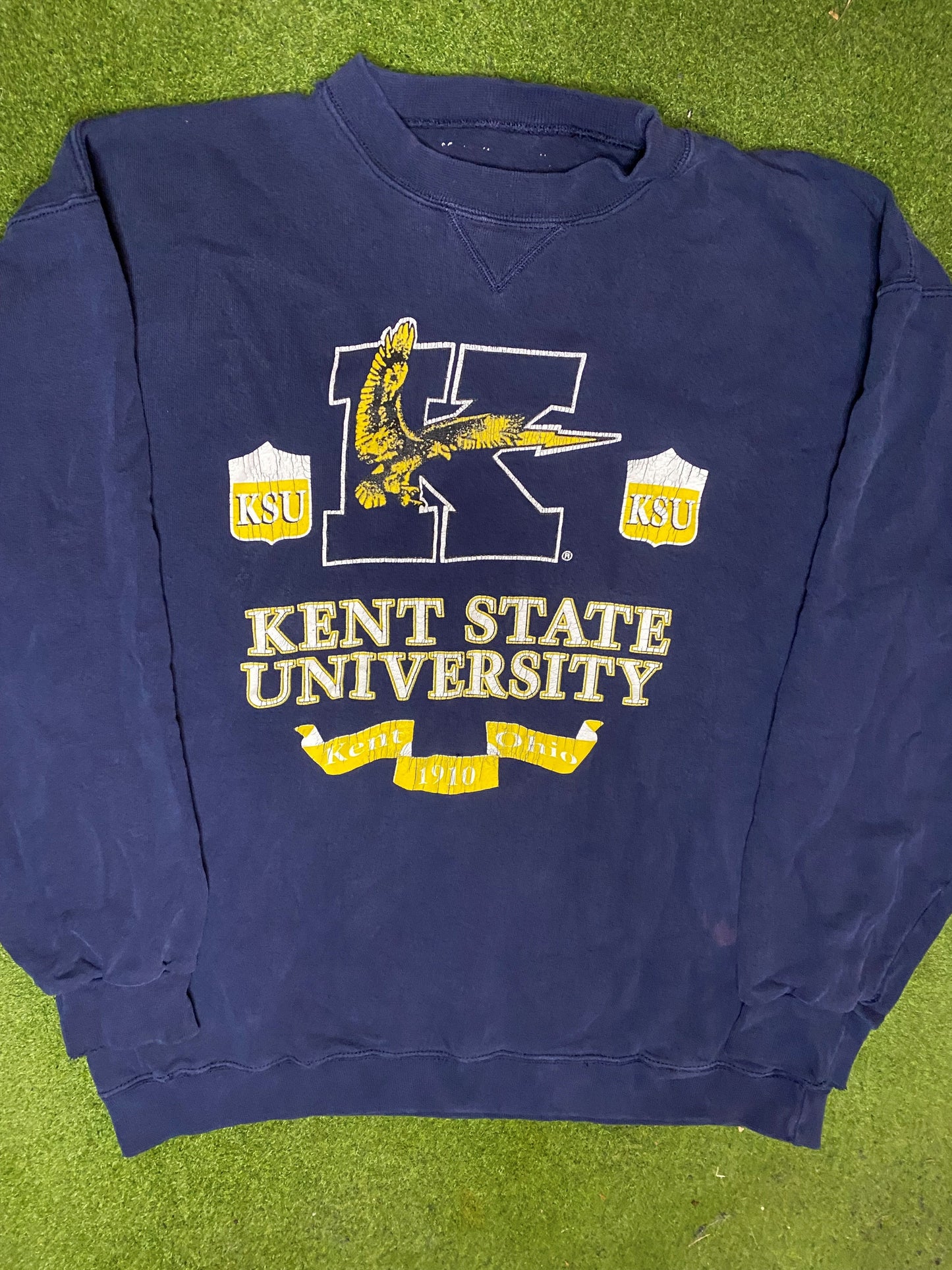 90s Kent State Golden Flashes - Vintage College Sweatshirt (XL) - Gametime Vintage