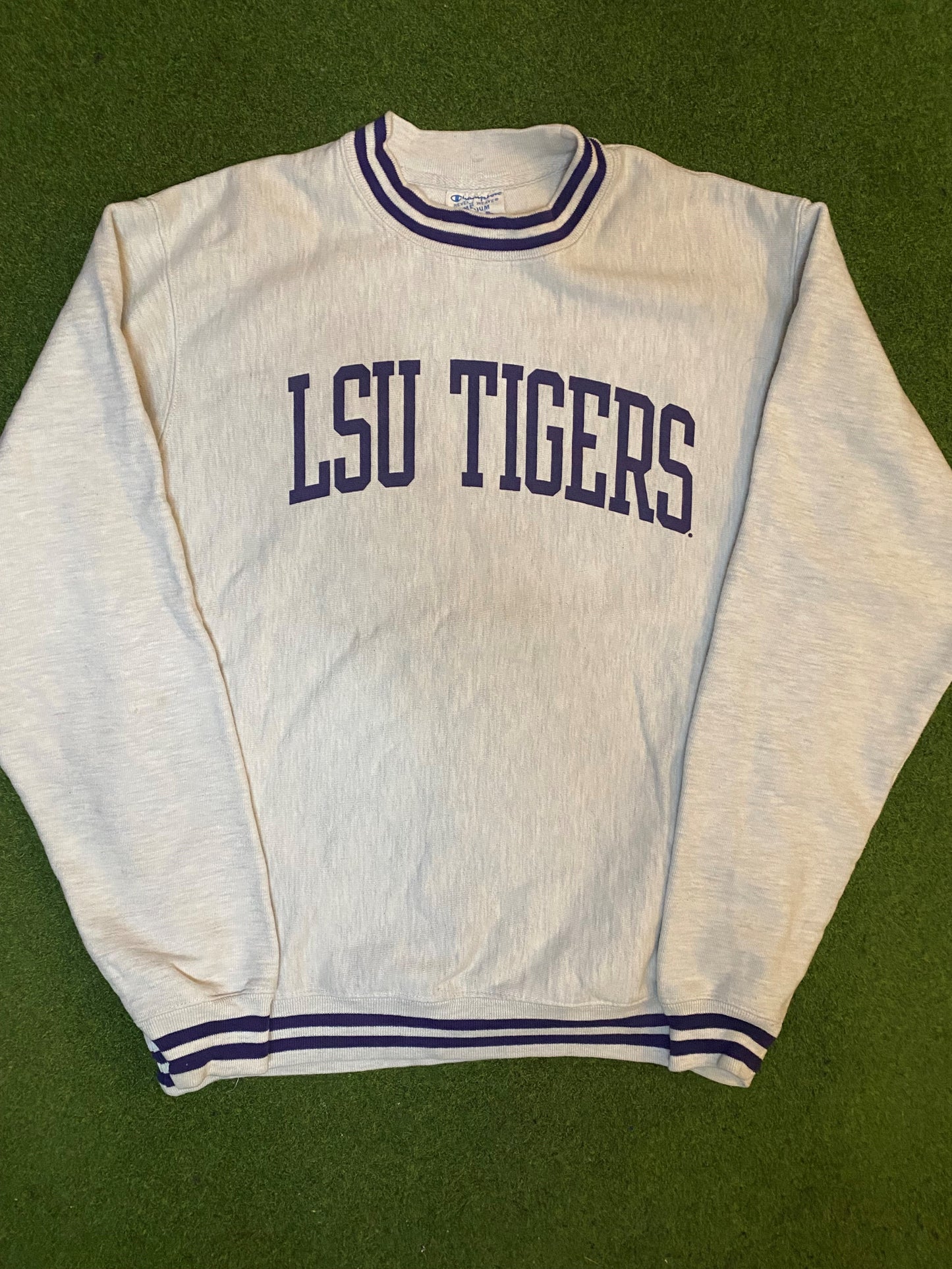 90s LSU Tigers - Vintage College Sweatshirt (Medium) - Gametime Vintage