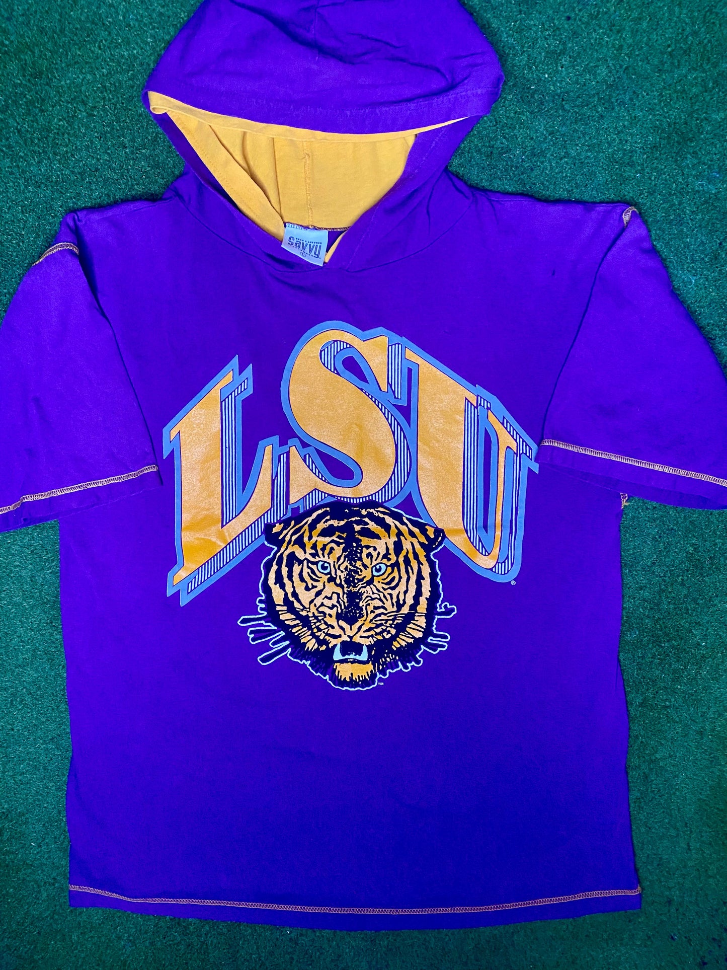 LSU Tigers de los 90 - Sudadera con capucha y camiseta vintage universitaria (Grande)