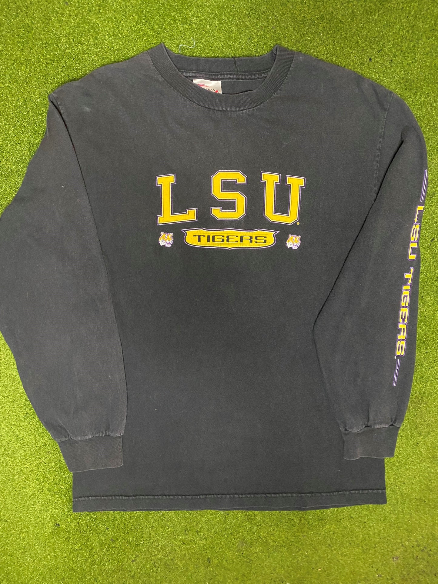 90s LSU Tigers - Vintage College Long Sleeve (Medium) - Gametime Vintage