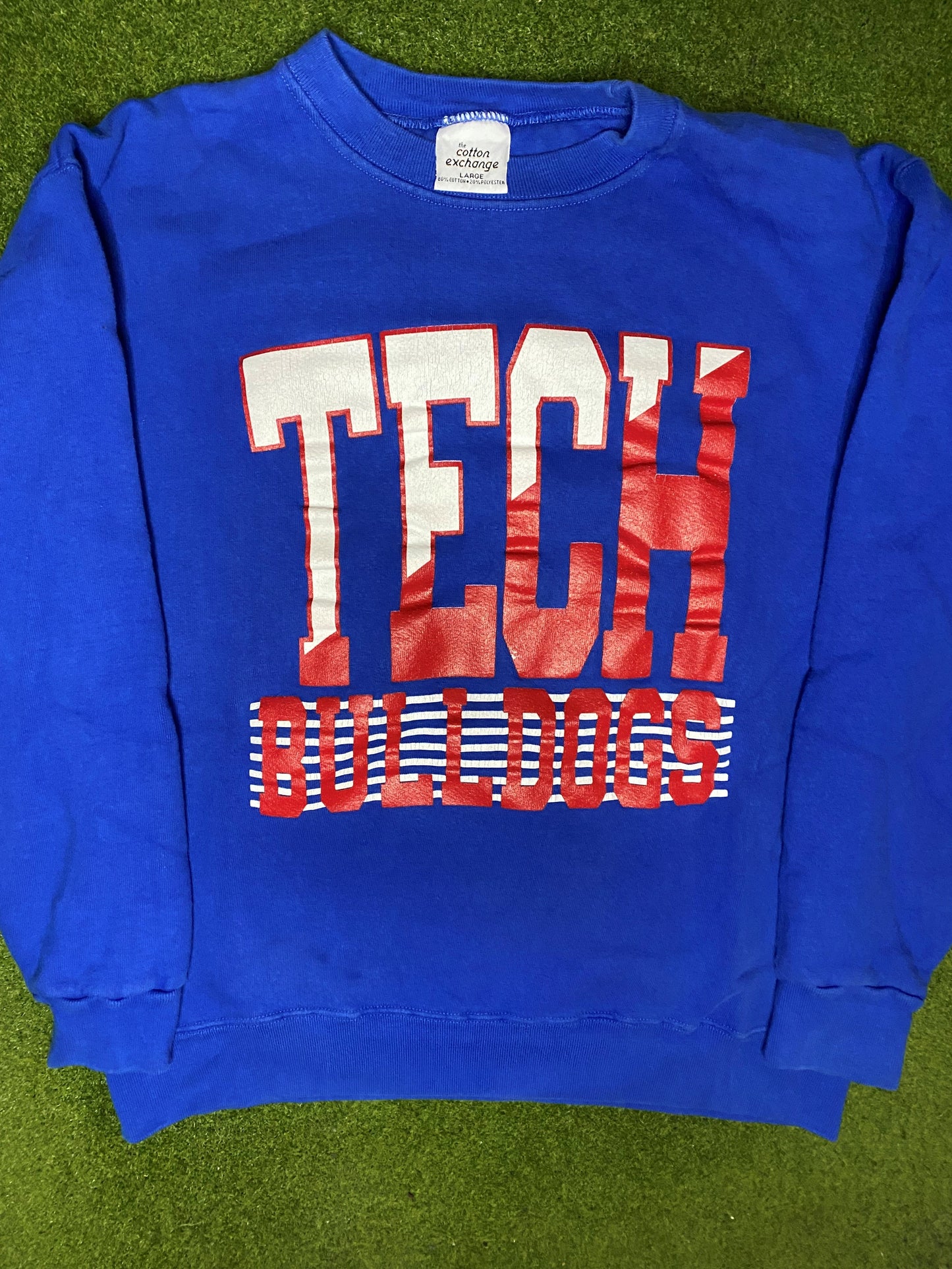90s Louisiana Tech Bulldogs - Vintage College Sweatshirt (Large) - Gametime Vintage