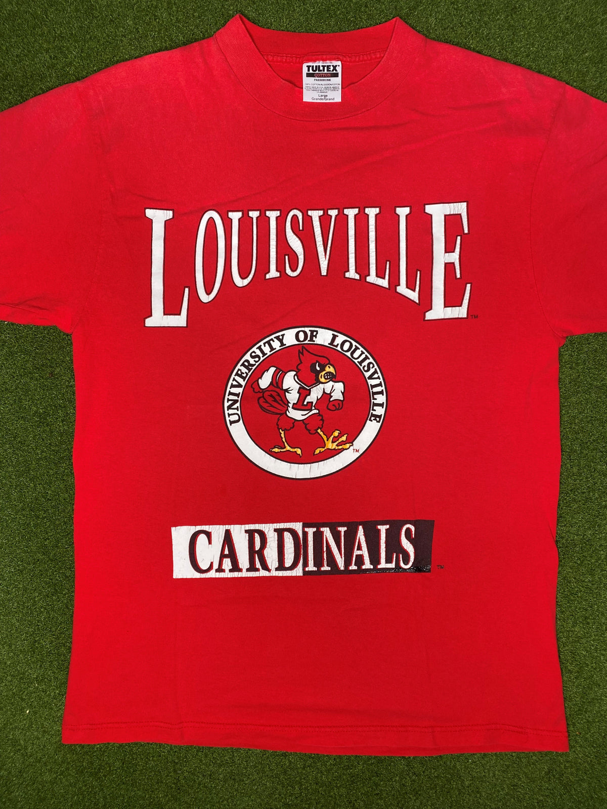Louisville Cardinals de los 90 - Camiseta universitaria vintage (talla grande)