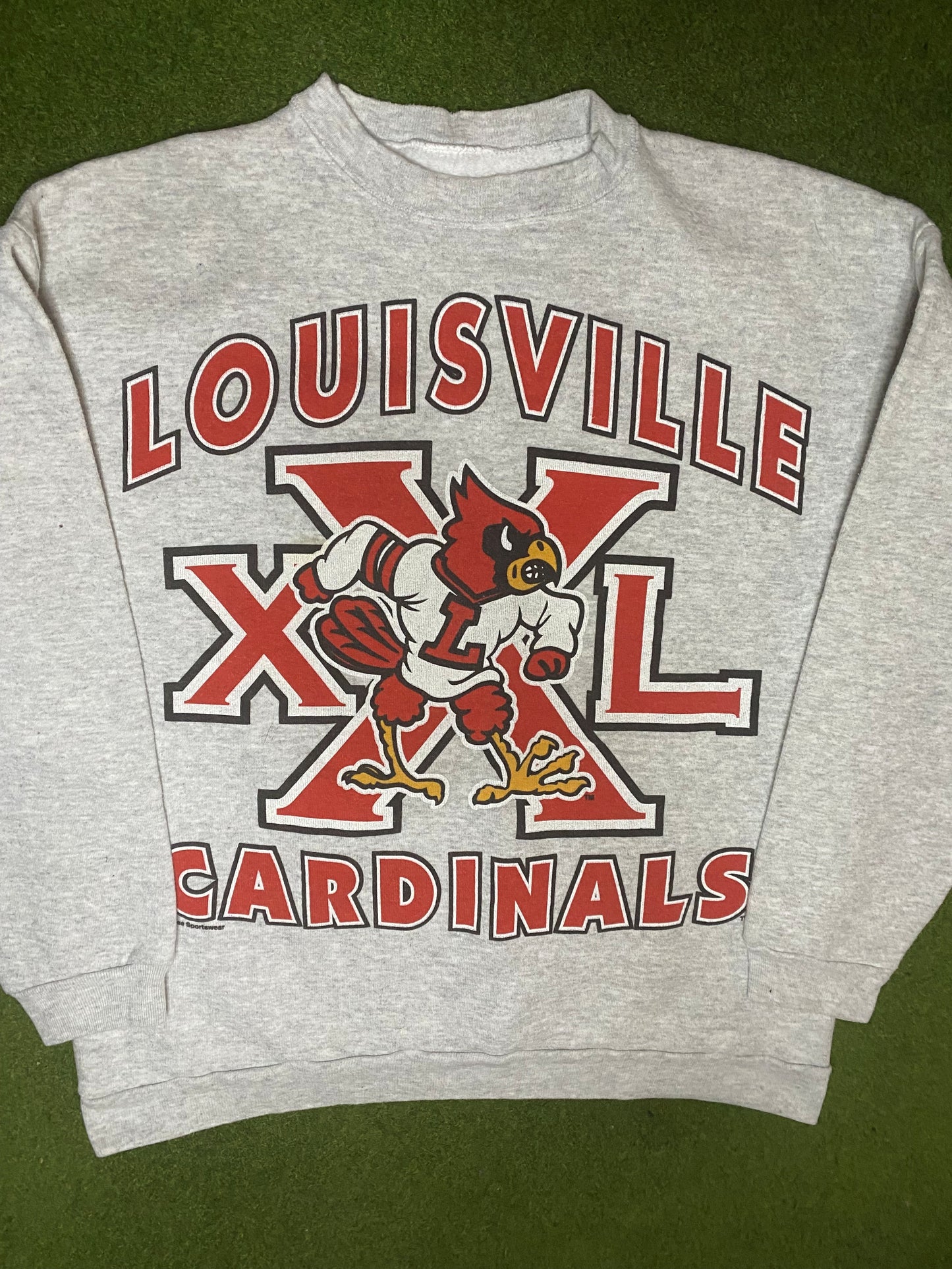 90s Louisville Cardinals - Vintage College Sweatshirt (Large) - Gametime Vintage