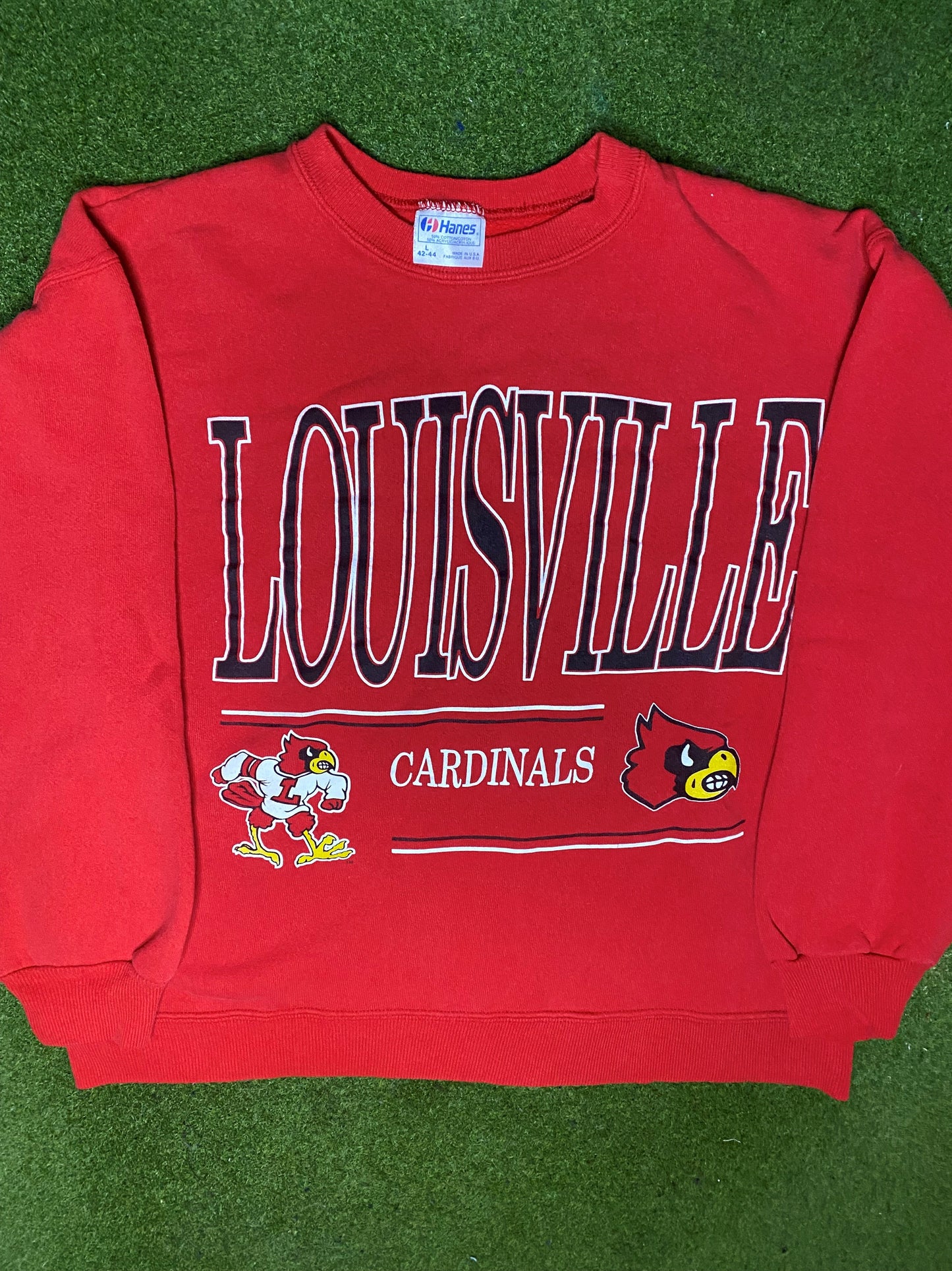 Sudadera universitaria clásica de los 90 de los Louisville Cardinals (Talla Grande)