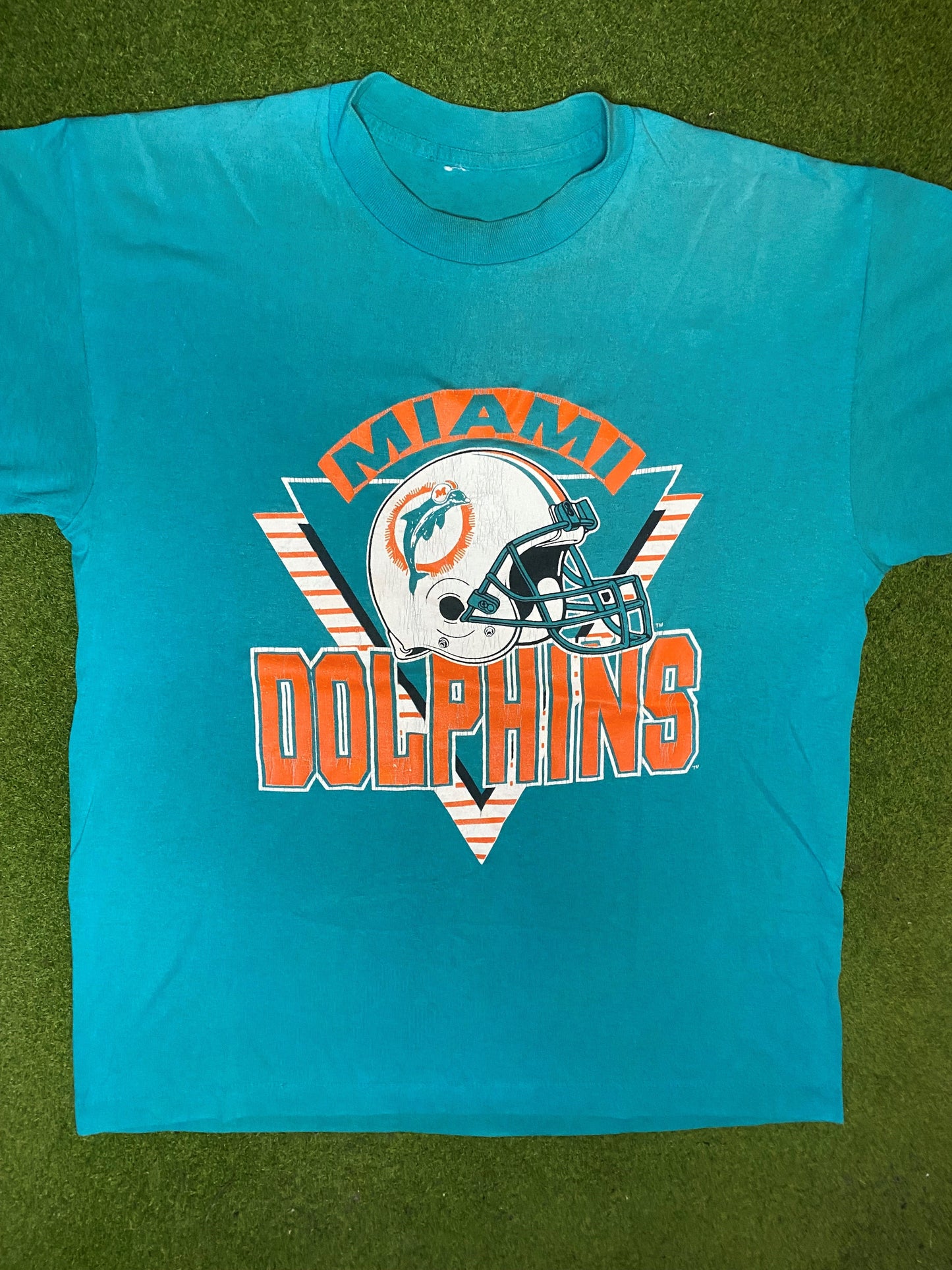 90s Miami Dolphins - Vintage NFL T-Shirt (Large) - Gametime Vintage